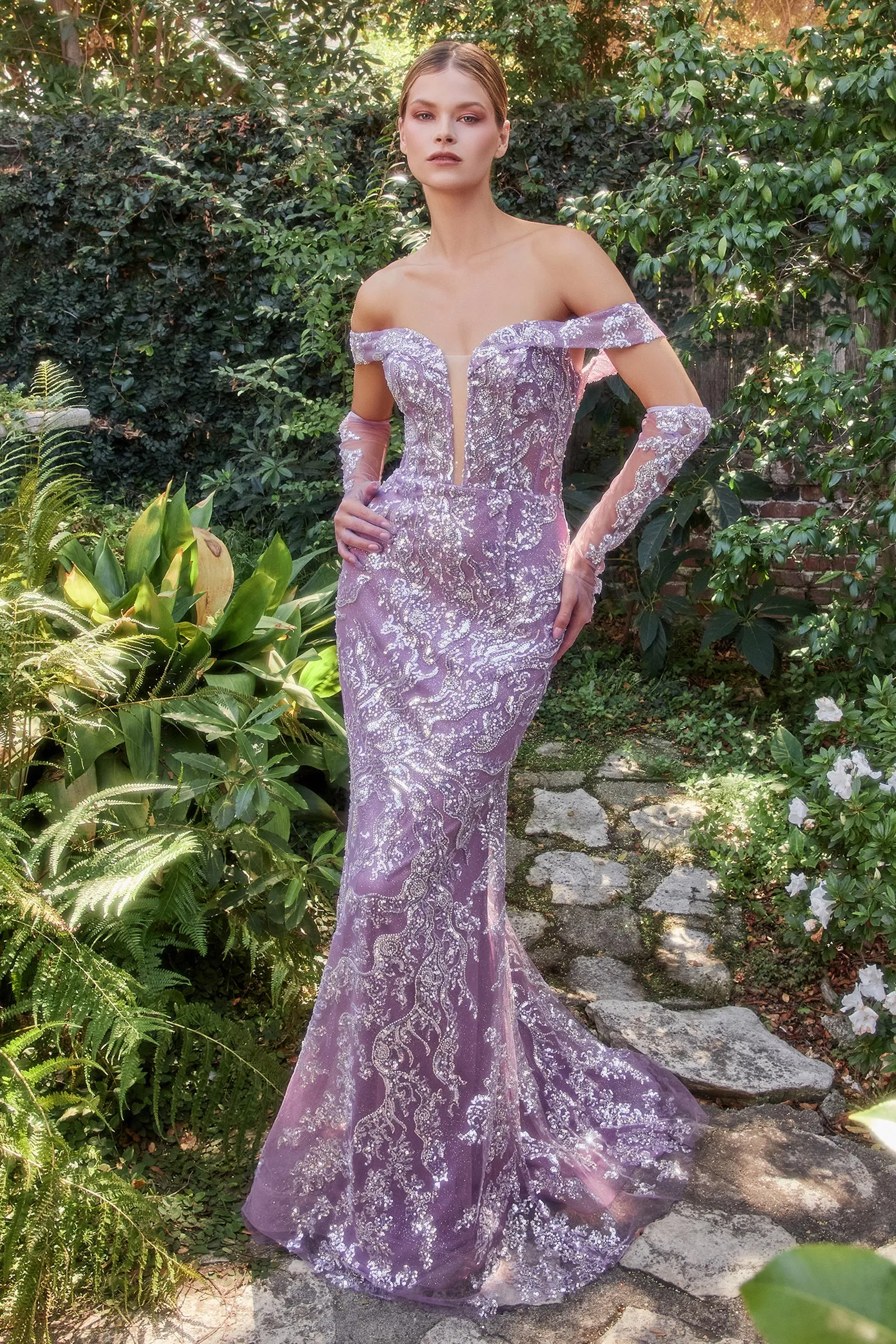 ANDREA & LEO A1163 Embellished Off Shoulder Tulle Mermaid Dress sold by The Gown Galleria product image thumbnail 4