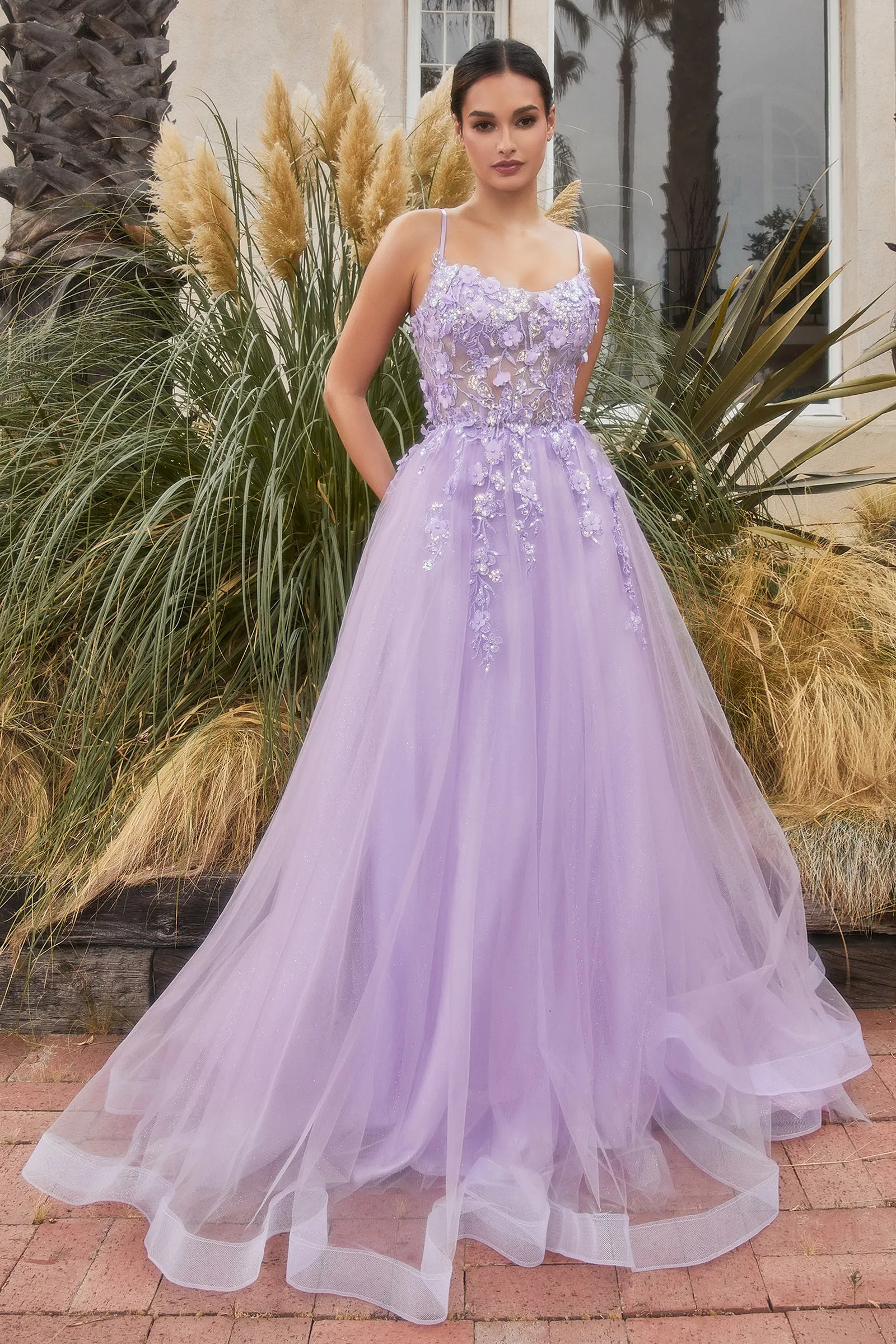 ANDREA & LEO A1142 Floral Scoop Bodice A Line Dress sold by The Gown Galleria product image thumbnail 4