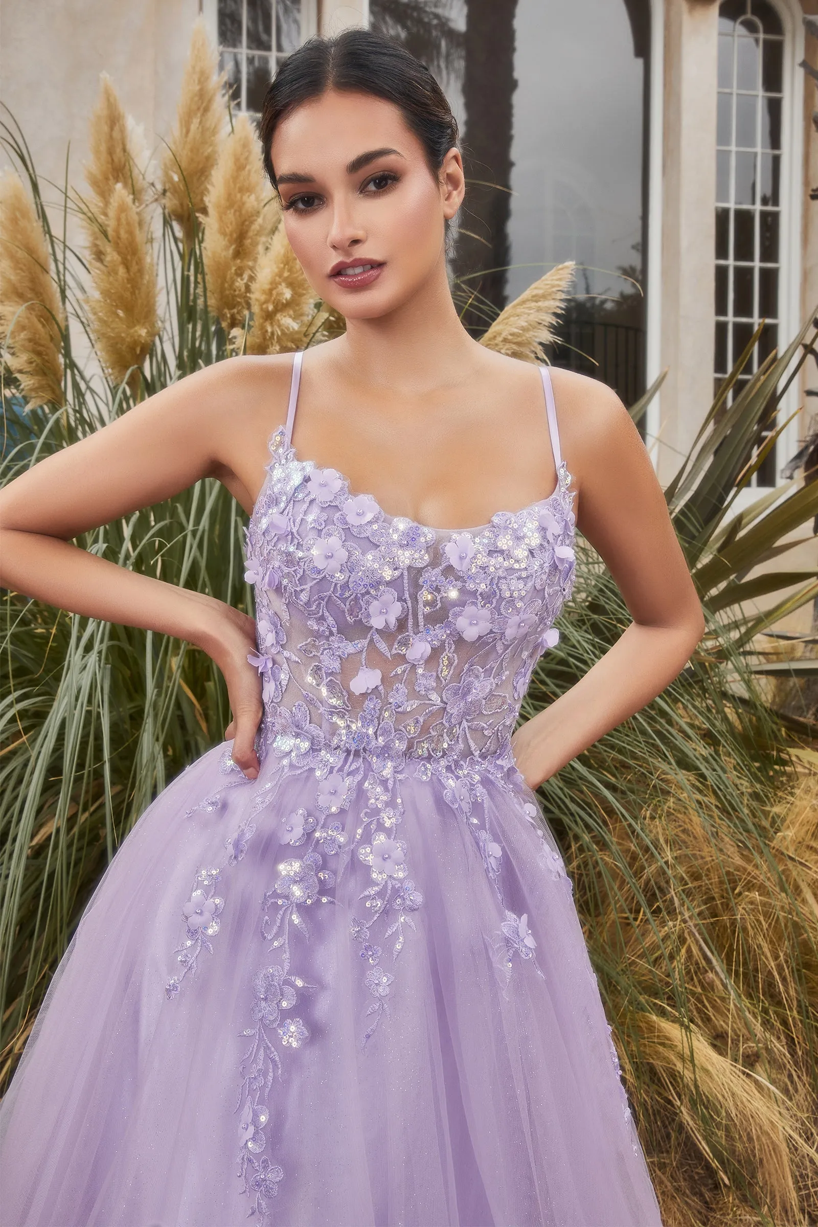 ANDREA & LEO A1142 Floral Scoop Bodice A Line Dress sold by The Gown Galleria product image thumbnail 5