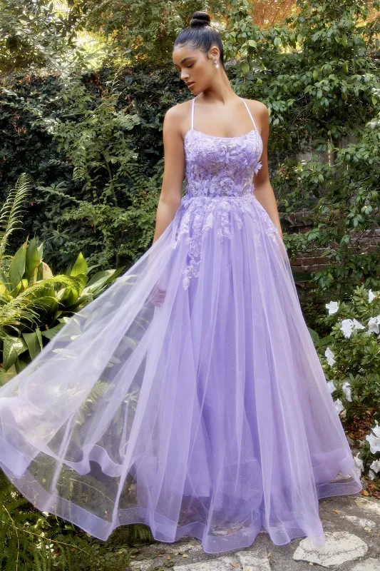 ANDREA & LEO A1141 Floral Scoop Tulle A Line Dress sold by The Gown Galleria