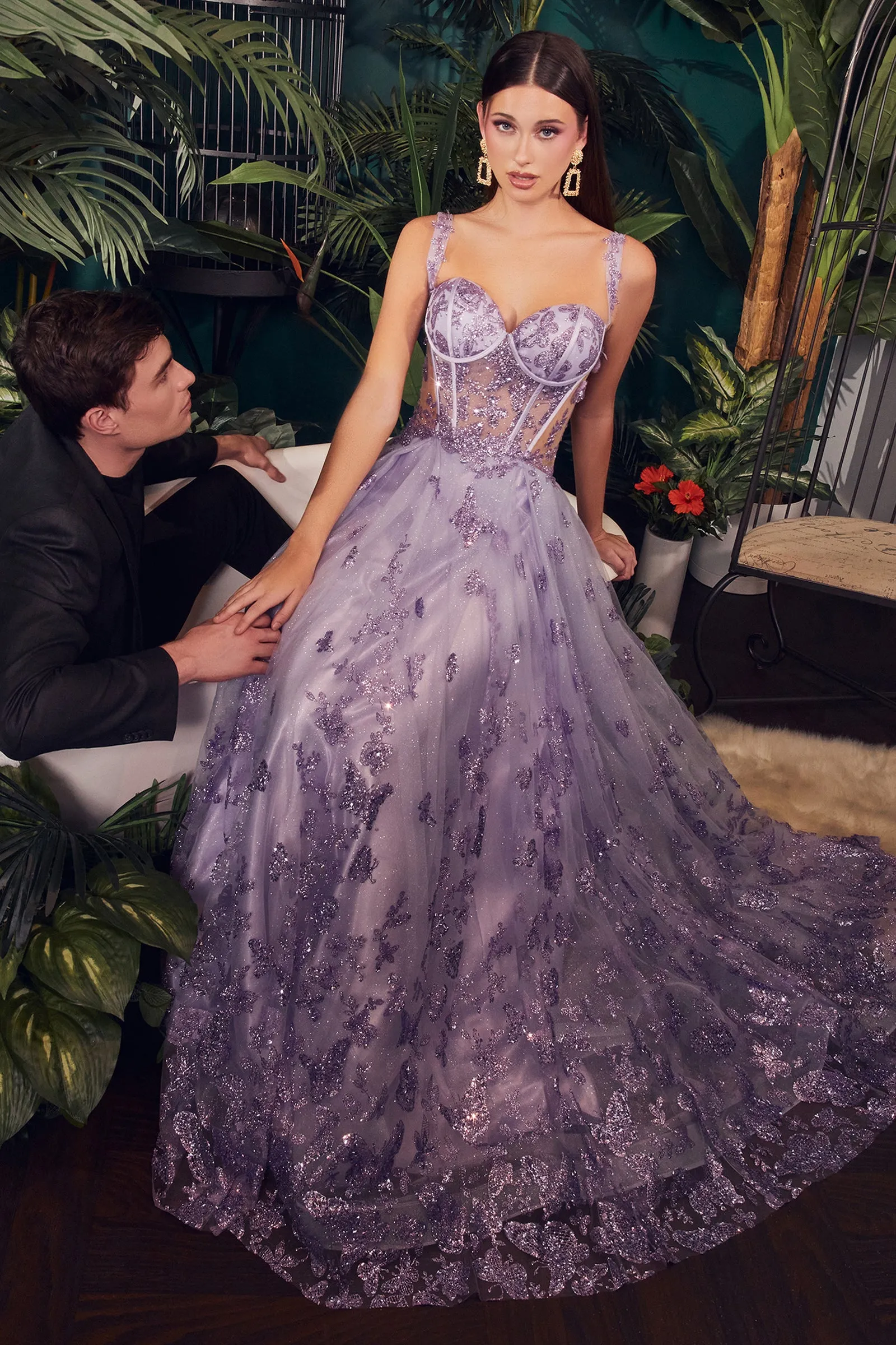CINDERELLA DIVINE CB102 Sleeveless Corset Ball Gown sold by The Gown Galleria product image thumbnail 3