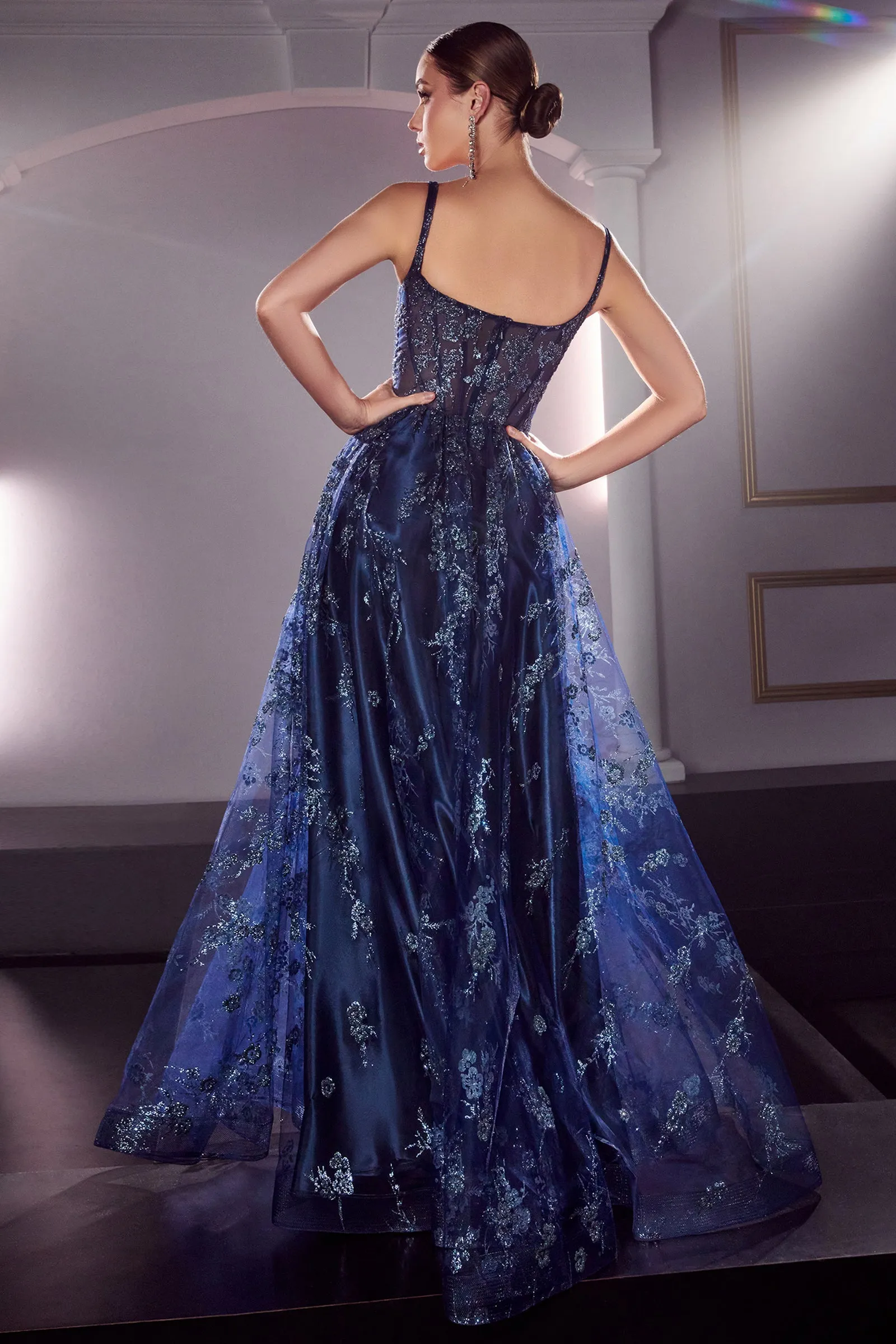 CINDERELLA DIVINE J840 A-Line Glitter Sleeveless Gown sold by The Gown Galleria product image thumbnail 2