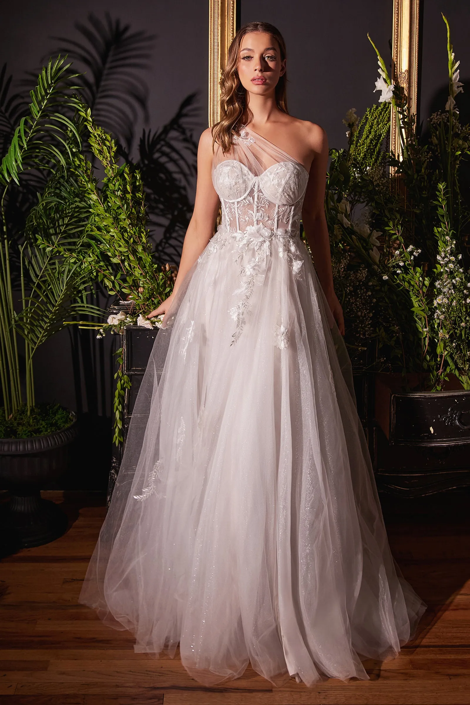 CINDERELLA DIVINE A1053W One Shoulder A-Line Bridal Gown sold by The Gown Galleria product image thumbnail 3