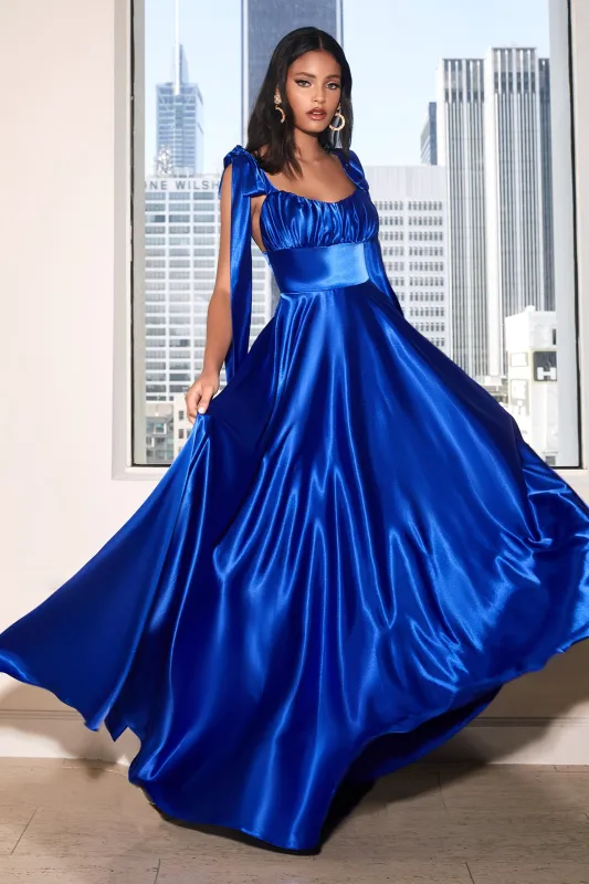 CINDERELLA DIVINE 7490 Sleeveless A-Line Satin Evening Dress sold by The Gown Galleria
