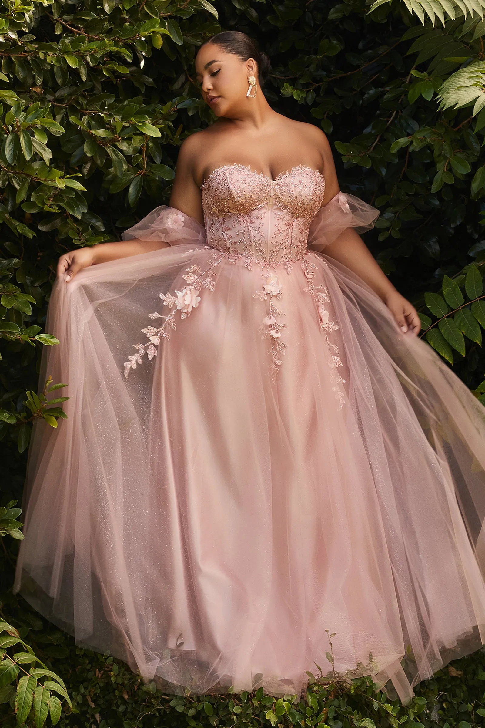 CINDERELLA DIVINE CD0191C Applique Strapless A-Line Gown sold by The Gown Galleria product image thumbnail 2