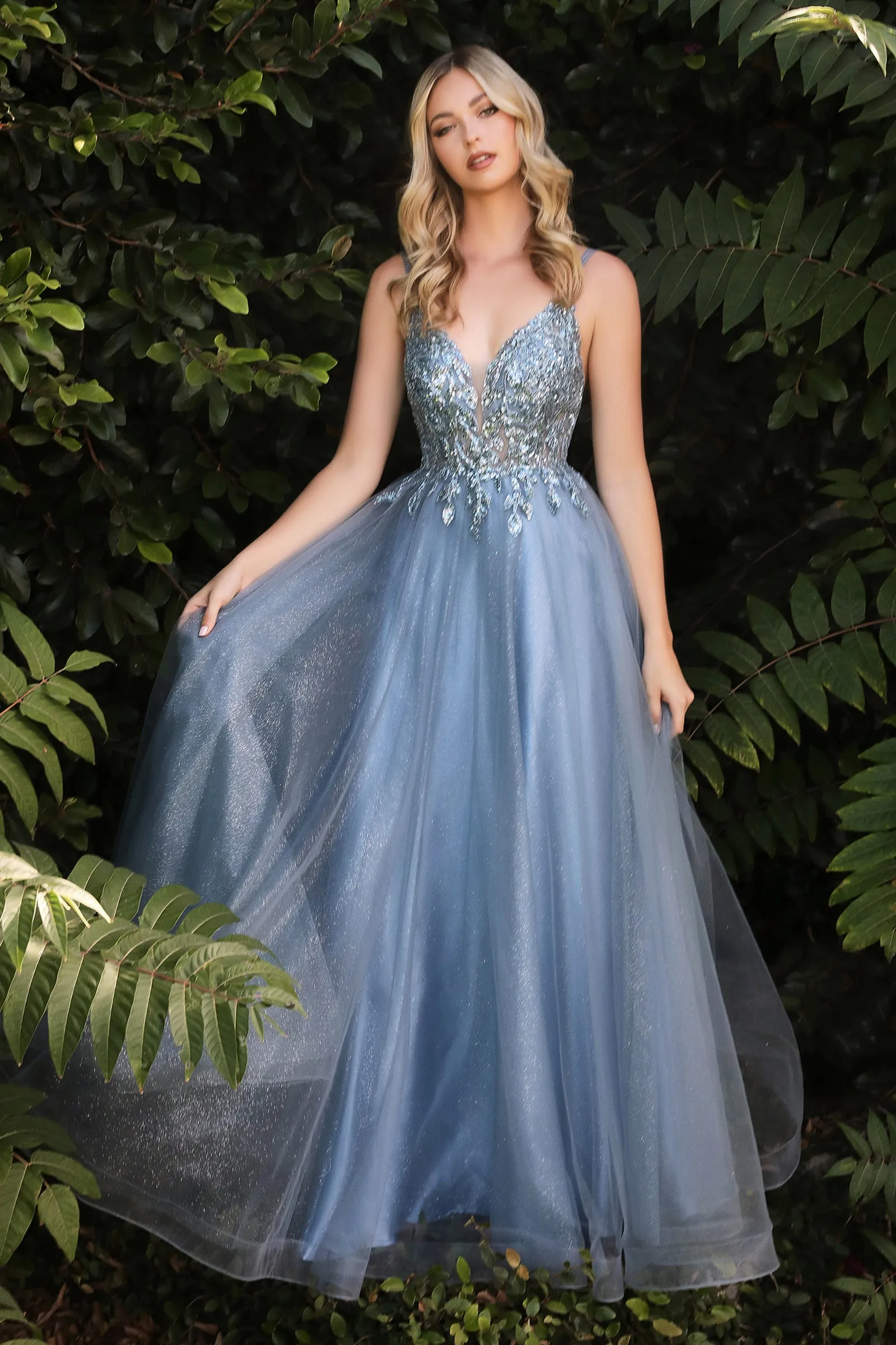 CINDERELLA DIVINE CD0154 Beaded A-Line Layered Tulle Dress sold by The Gown Galleria product image thumbnail 4