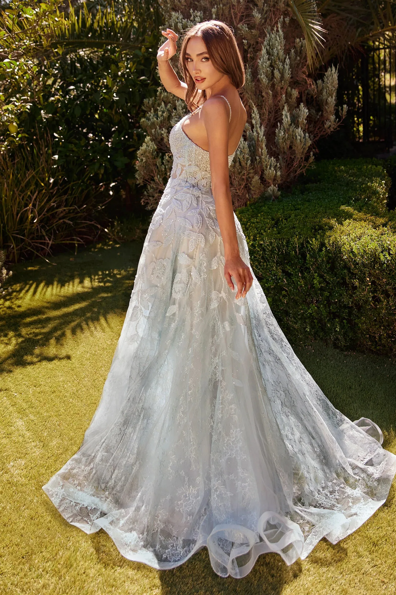 ANDREA & LEO A1235 Floral Motif Beaded A-Line Dress sold by The Gown Galleria product image thumbnail 2