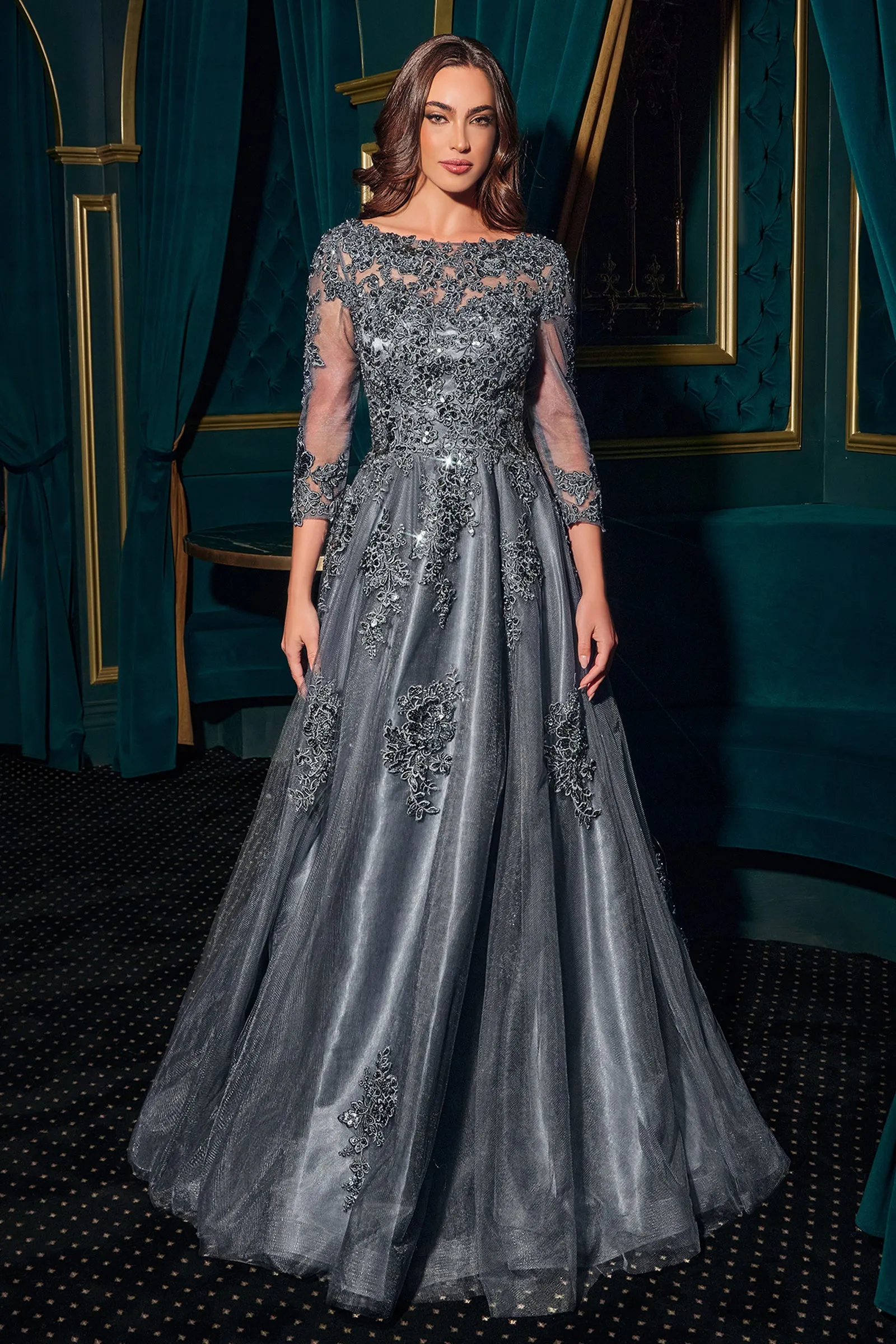 Cinderella Divine J883 Evening Gown with High Neckline sold by The Gown Galleria product image thumbnail 4