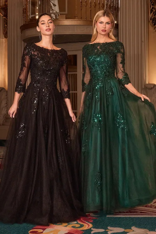 Cinderella Divine J883 Evening Gown with High Neckline made by The Gown Galleria