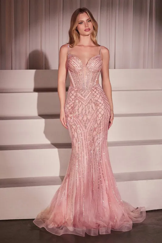 Cinderella Divine CD759 Fitted Prom Dress with Sweetheart Neckline sold by The Gown Galleria