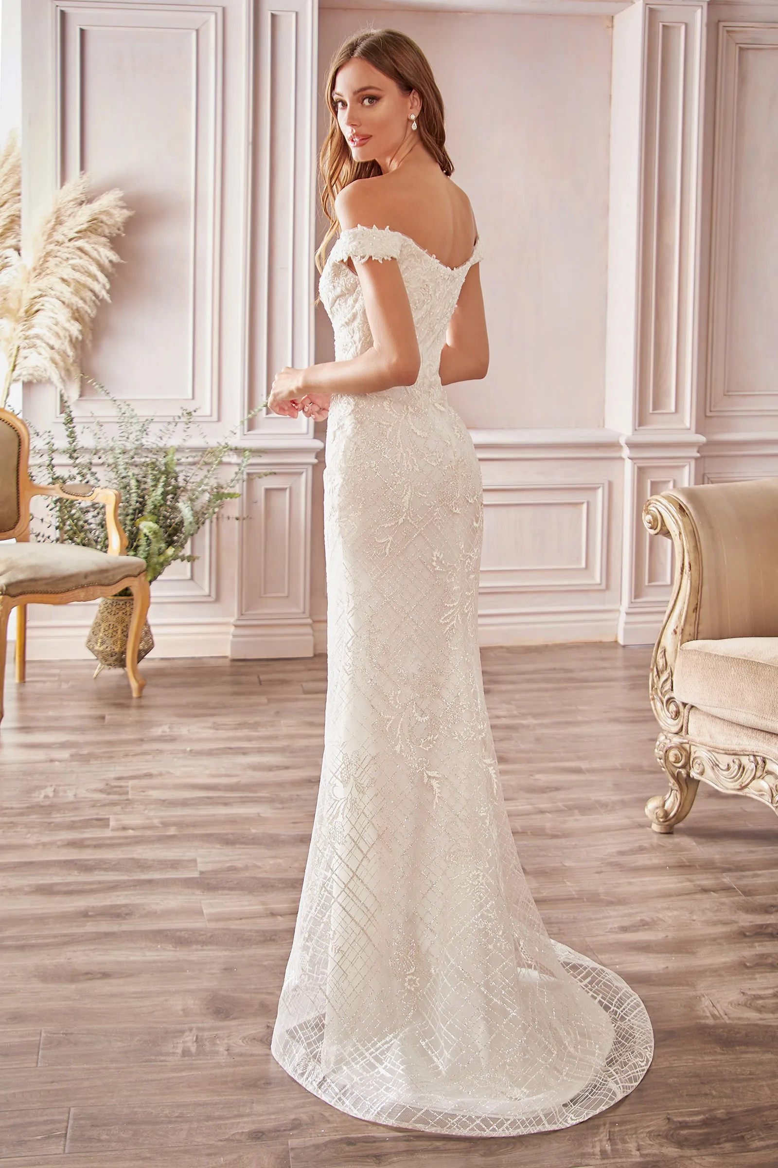 Cinderella Divine CD929 Evening Gown Off-the-Shoulder Mermaid sold by The Gown Galleria product image thumbnail 2