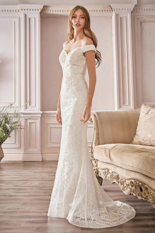 Cinderella Divine CD929 Evening Gown Off-the-Shoulder Mermaid made by The Gown Galleria