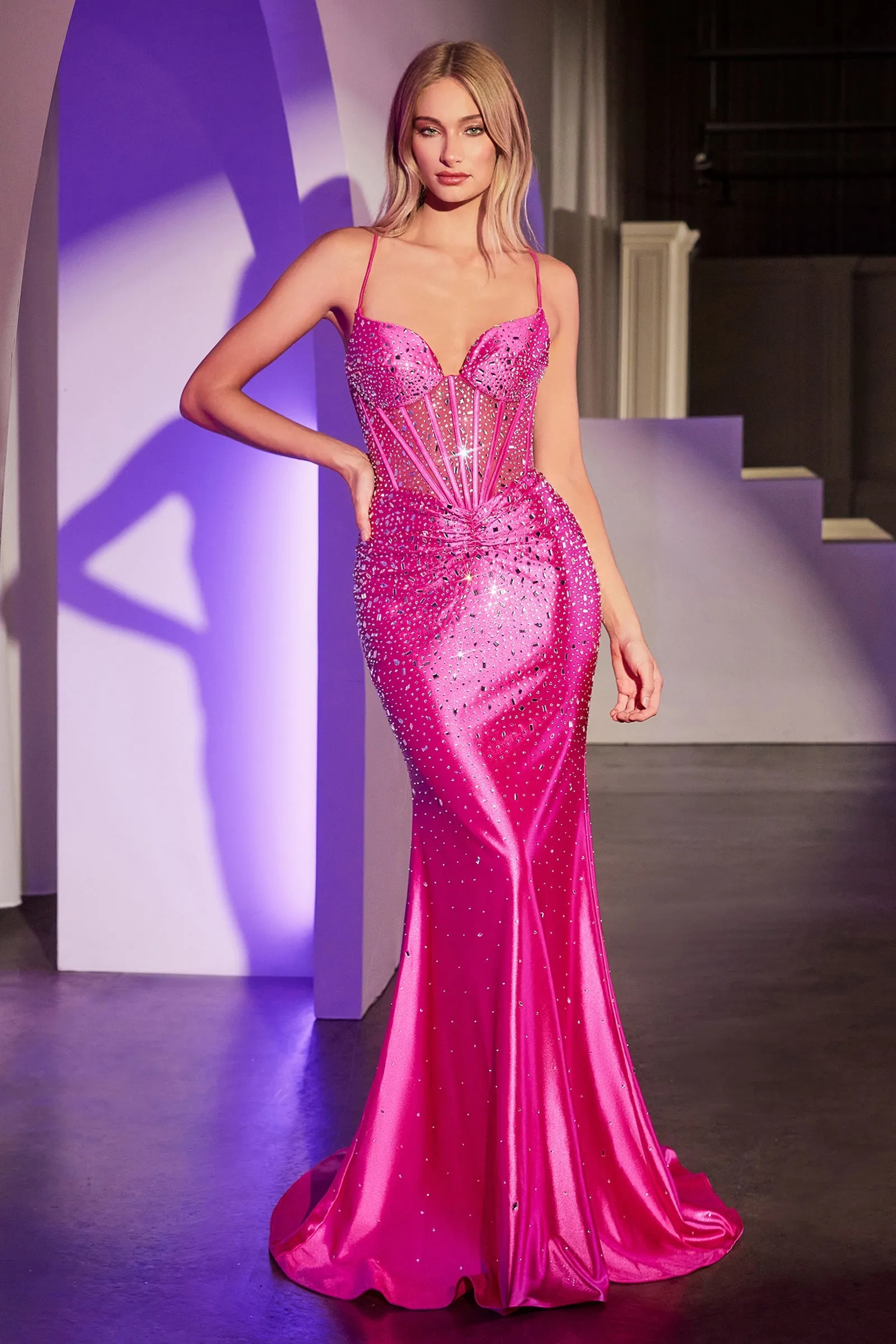 Cinderella Divine CDS527 Fitted Evening Gown with Sweetheart Neckline sold by The Gown Galleria