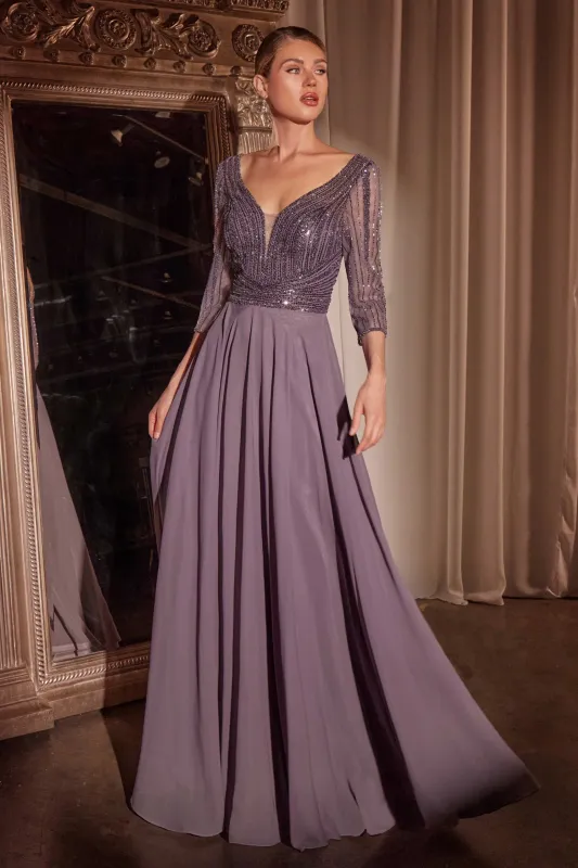 Cinderella Divine CC446 Evening Gown with Deep V-Neckline made by The Gown Galleria