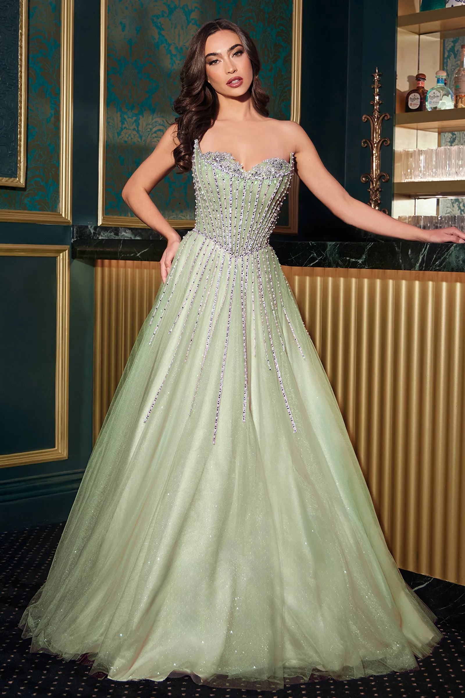 Cinderella Divine CDS541 Strapless Ball Gown Prom Dress sold by The Gown Galleria product image thumbnail 5