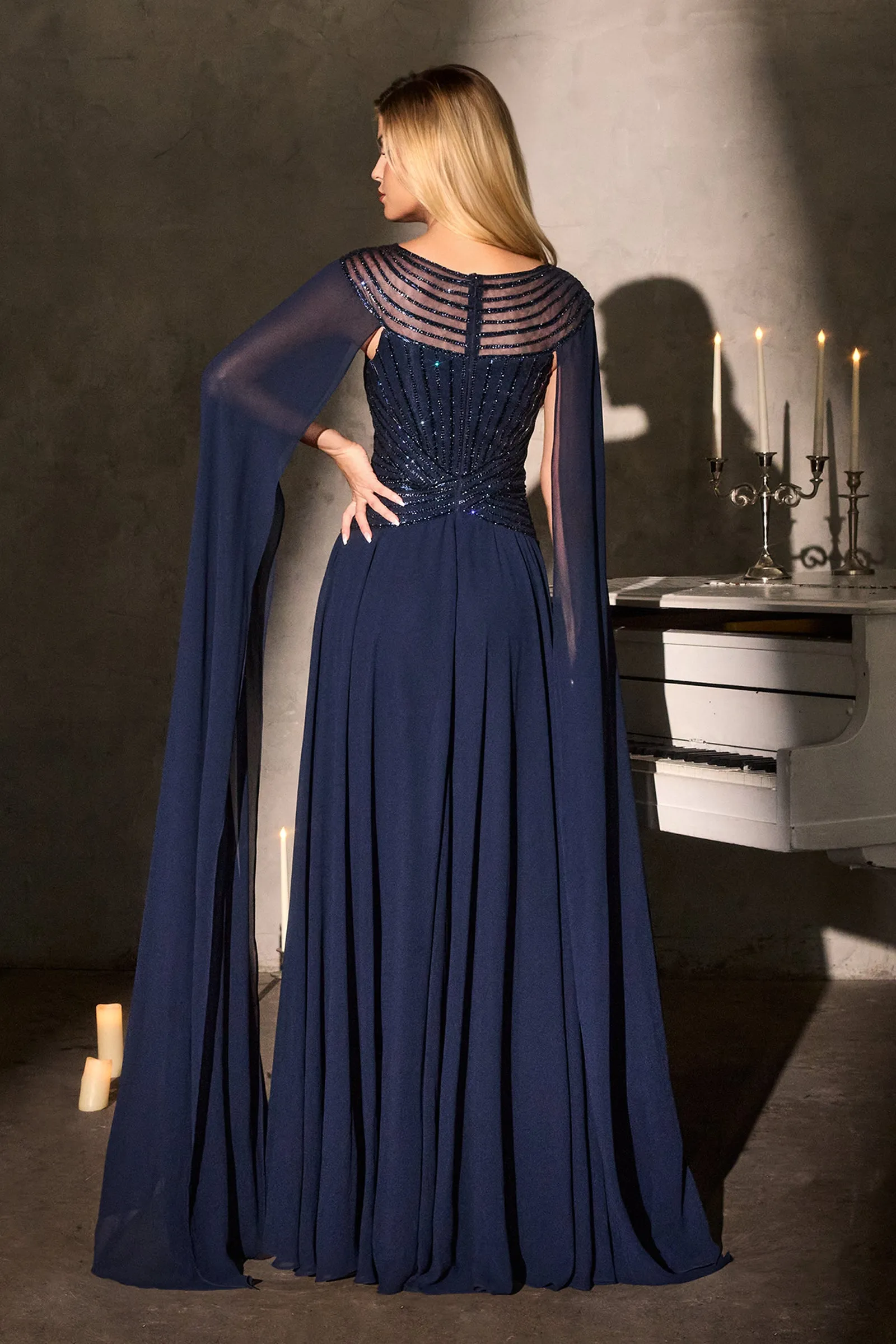 Cinderella Divine CL08 A-Line Evening Gown with Bateau Neckline sold by The Gown Galleria product image thumbnail 2