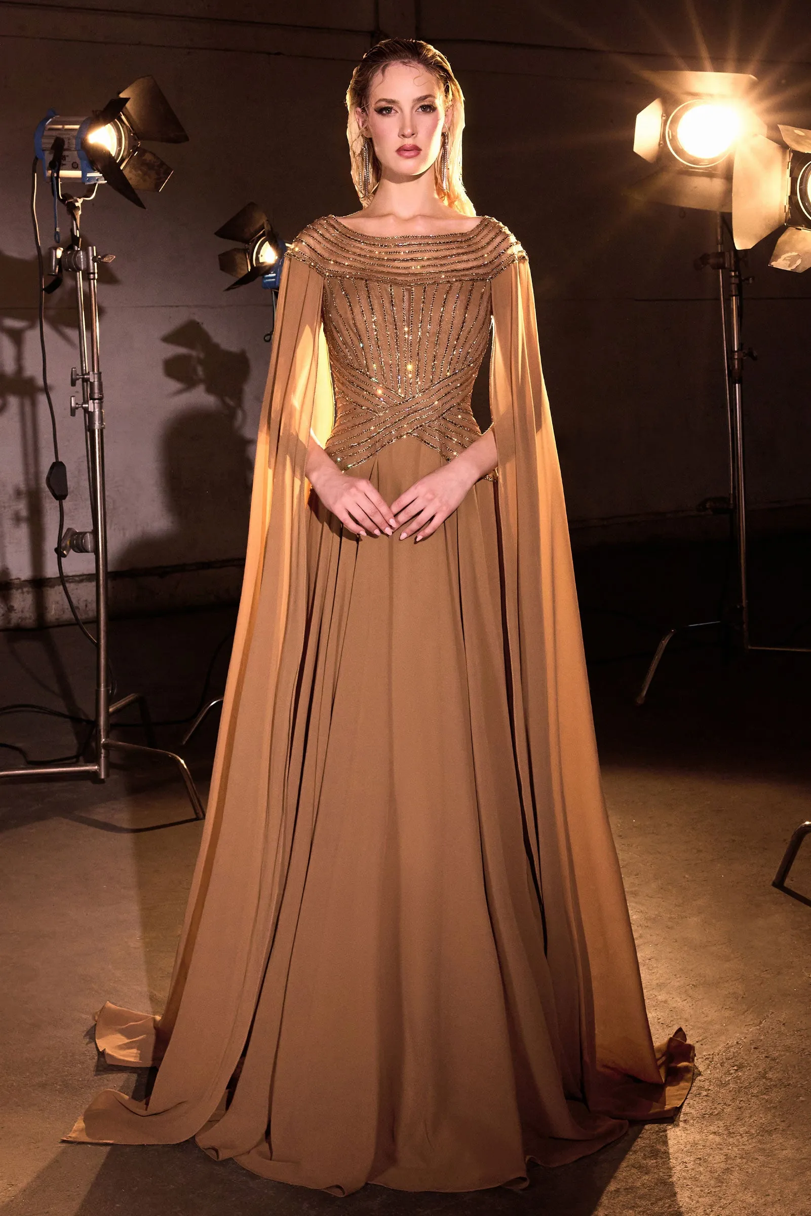 Cinderella Divine CL08 A-Line Evening Gown with Bateau Neckline sold by The Gown Galleria product image thumbnail 3