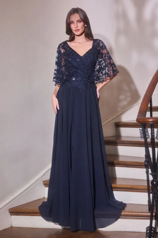Cinderella Divine CL10 Evening Gown with V-Neckline made by The Gown Galleria