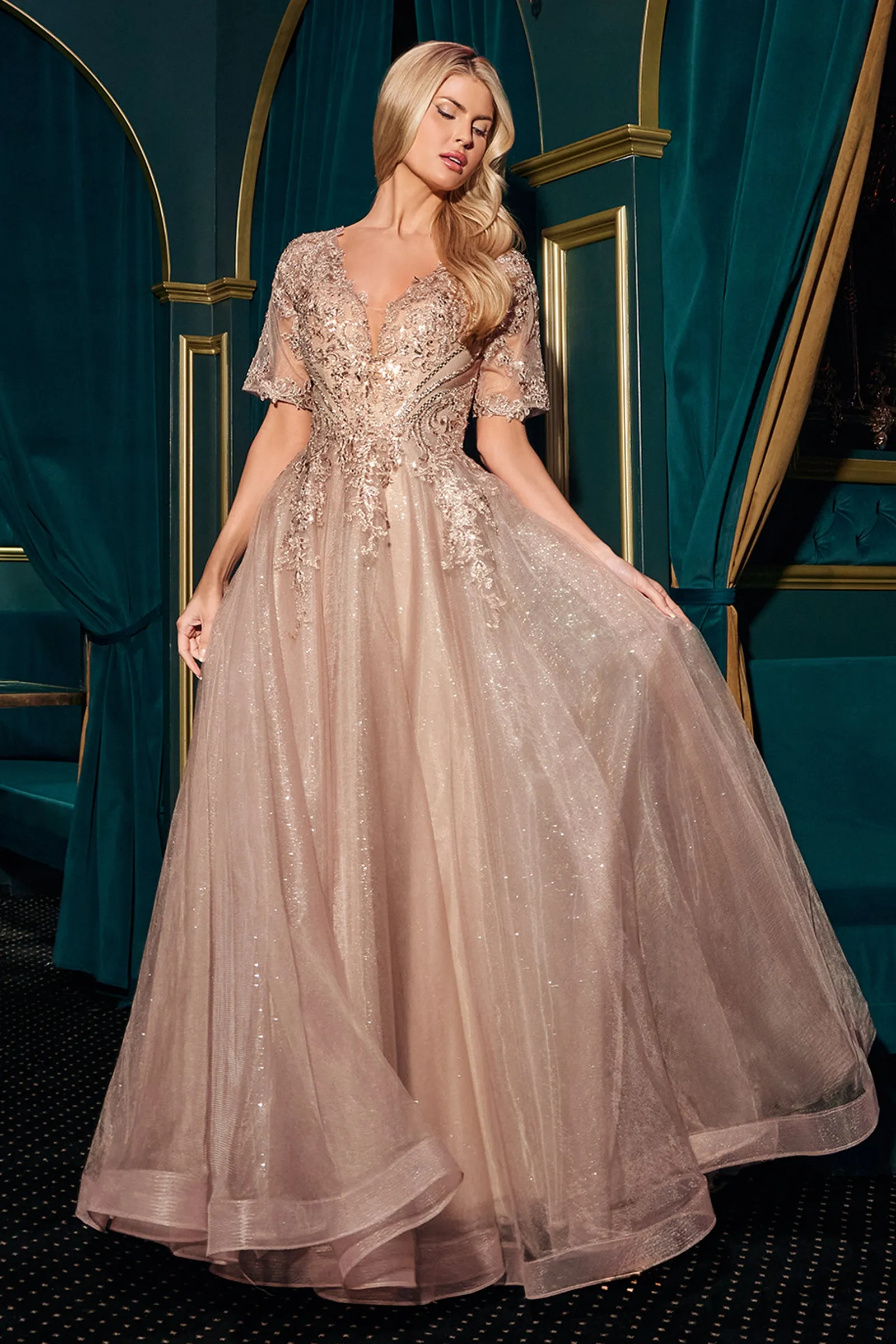 Cinderella Divine CD726 Evening Gown A-Line Silhouette sold by The Gown Galleria product image thumbnail 3