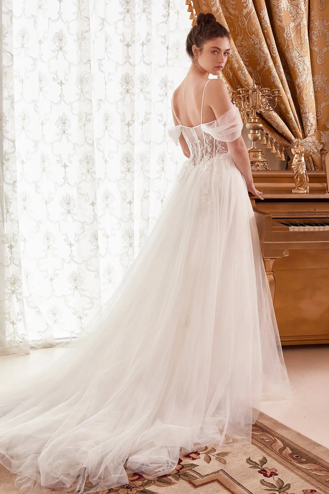 Cinderella Divine WN307 Off-White Ball Gown Prom Dress sold by The Gown Galleria product image thumbnail 2