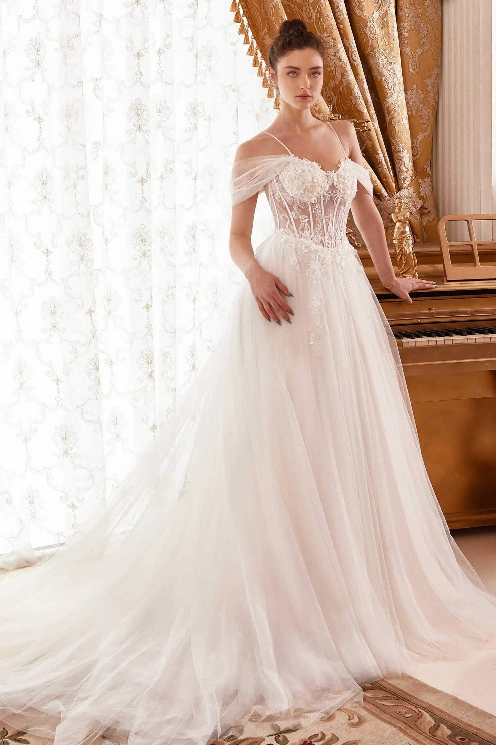 Cinderella Divine WN307 Off-White Ball Gown Prom Dress sold by The Gown Galleria