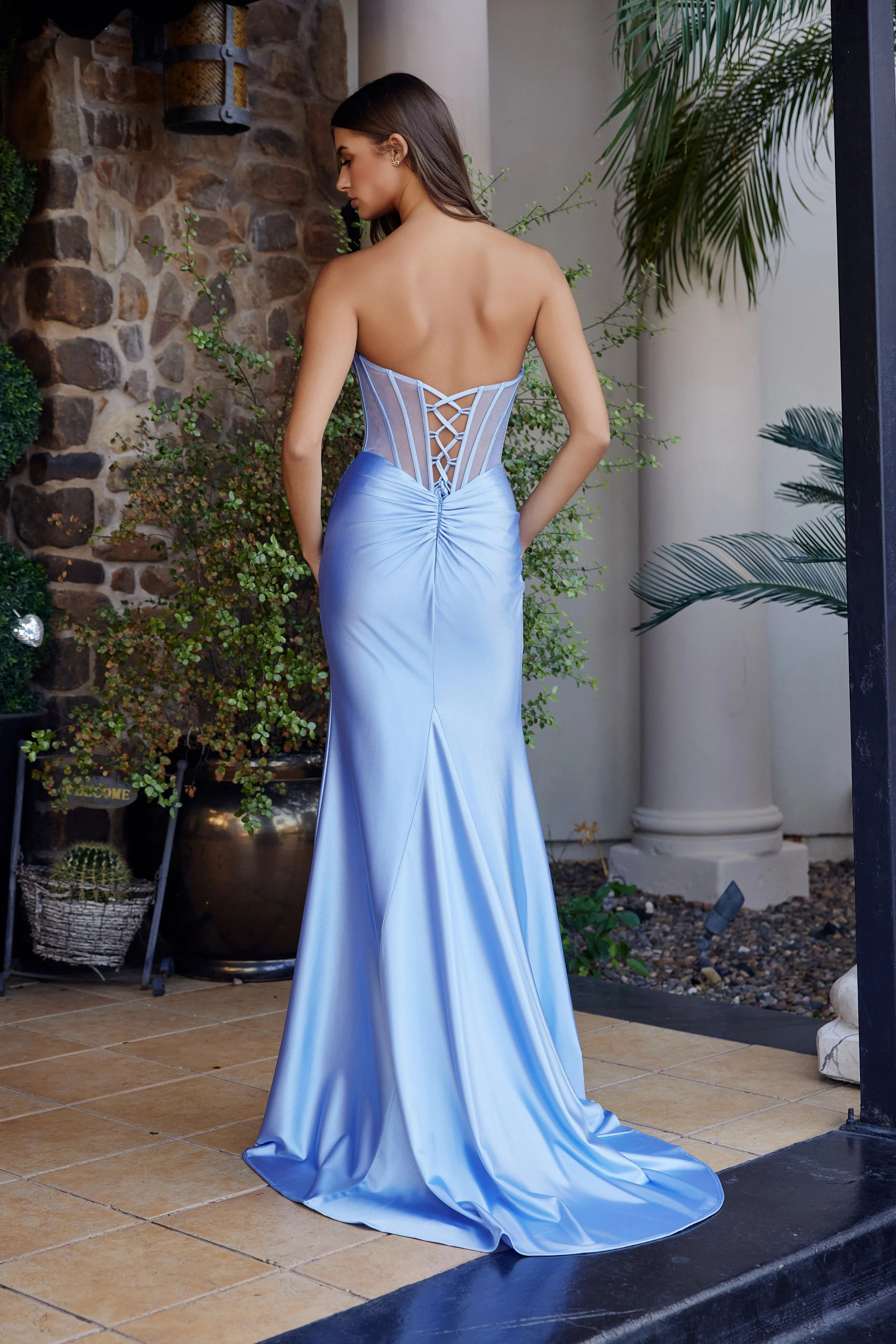 Nox Anabel A1737 prom dress with twist front sweetheart neckline sold by The Gown Galleria product image thumbnail 2
