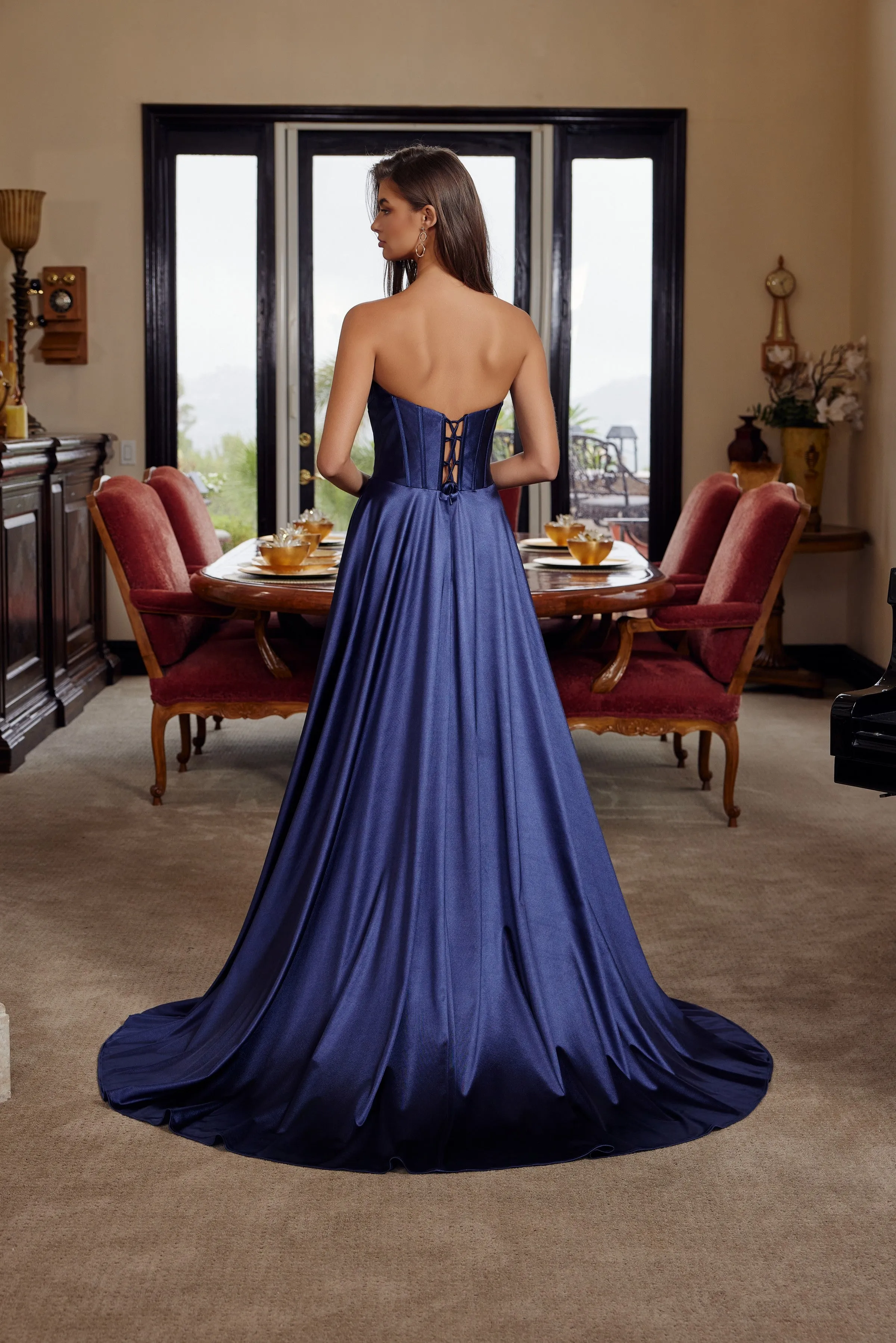 Nox Anabel K1735 fit and flare prom prom dress with sweetheart neckline sold by The Gown Galleria product image thumbnail 2