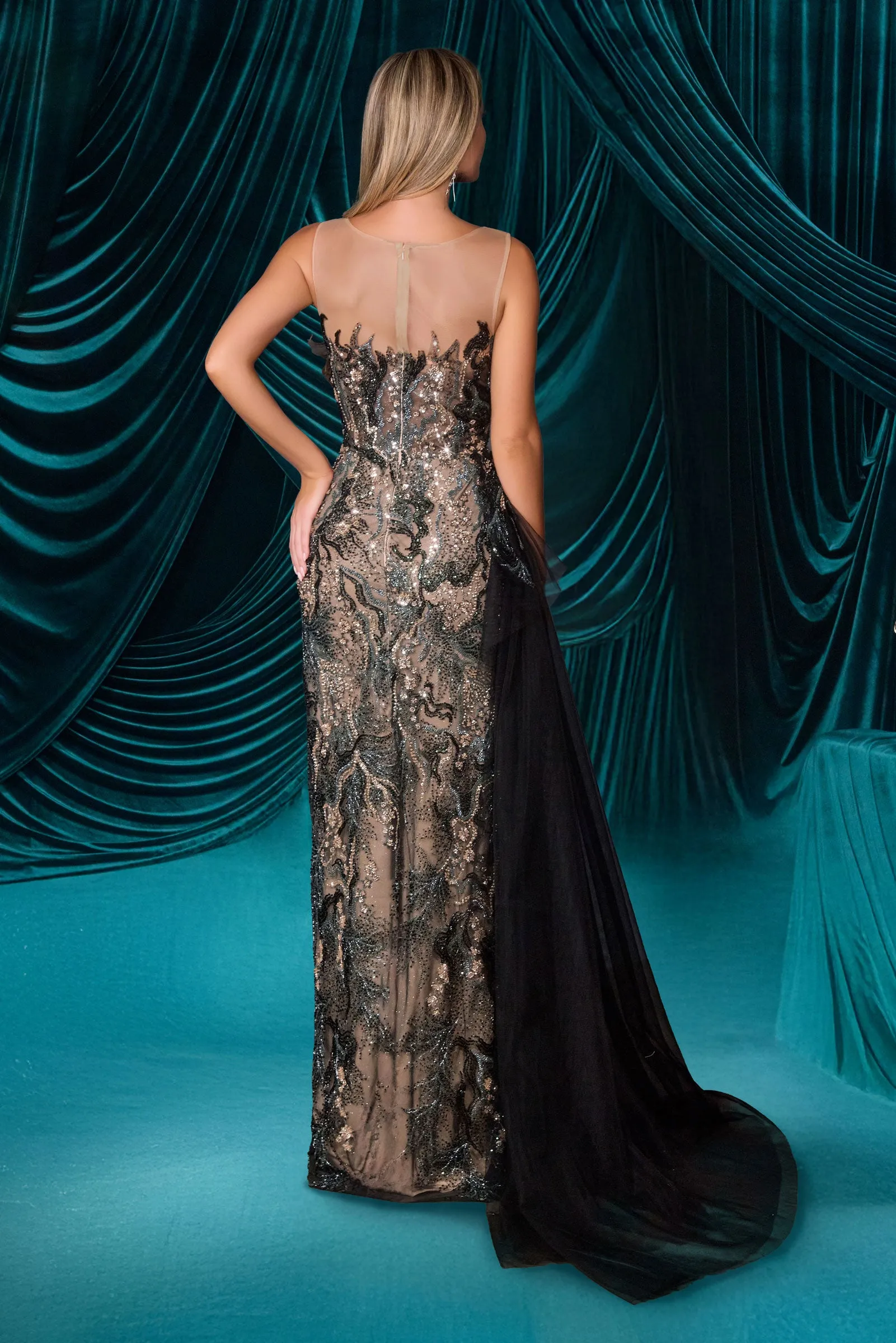 Andrea & Leo A1489 Evening Gown with Illusion Neckline sold by The Gown Galleria product image thumbnail 5