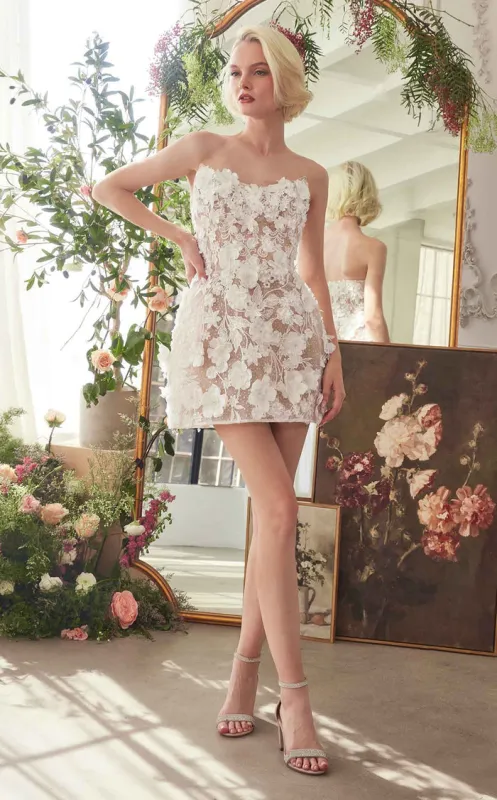 Andrea & Leo WL085 A-Line Homecoming Dress with Lace Appliqué sold by The Gown Galleria