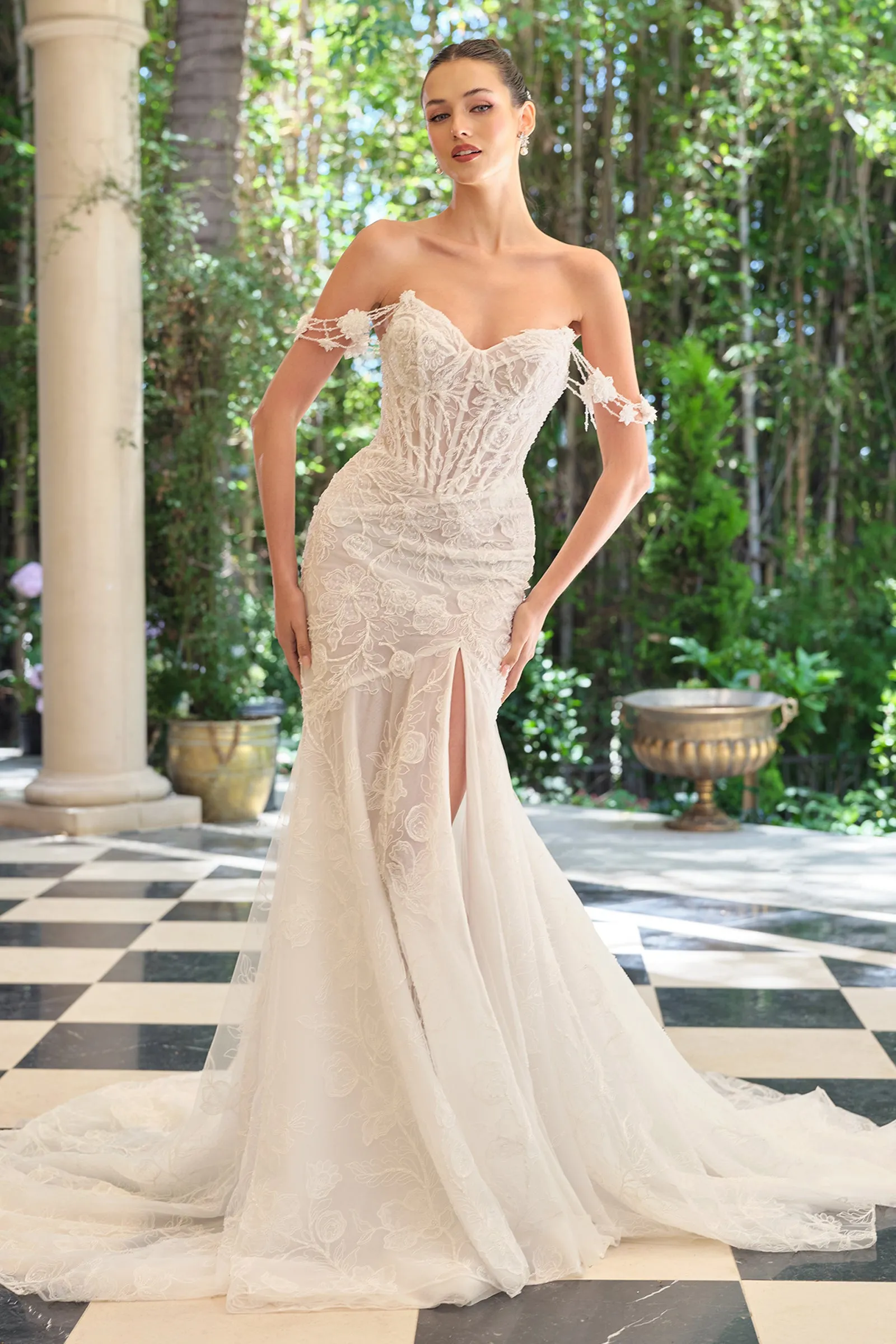 Andrea & Leo WL099 Evening Gown with Illusion Corset Bodice sold by The Gown Galleria product image thumbnail 3