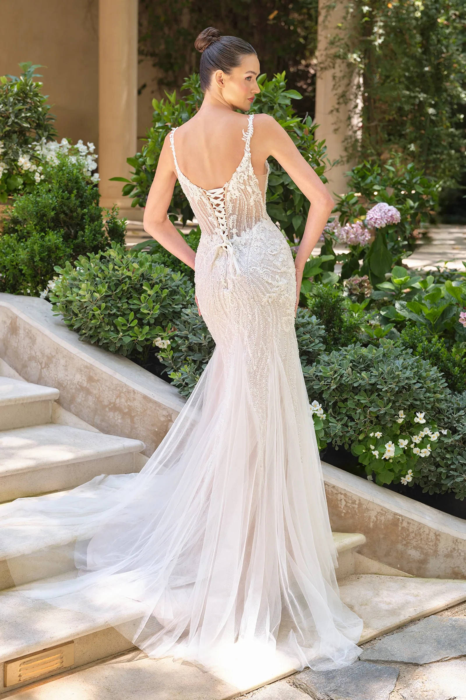 Andrea & Leo WL066 Evening Gown with Deep Illusion Neckline sold by The Gown Galleria product image thumbnail 2