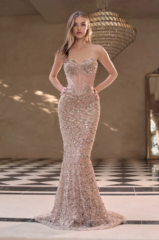 Andrea & Leo A1481 Evening Gown with Strapless Sweetheart Neckline made by The Gown Galleria