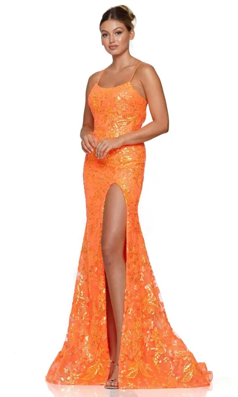 Colors Dress 3139 Long Sequin Prom Dress With Curved Neckline sold by The Gown Galleria