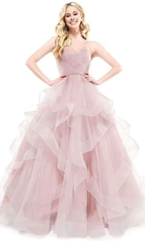 Colors Dress 2381 Long Tulle Prom Ball Gown With V-Neck sold by The Gown Galleria