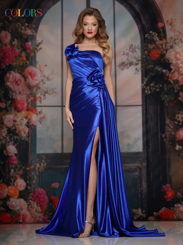 COLORS 3731 Strapless Long Prom Dress With Thigh-High Slit sold by The Gown Galleria
