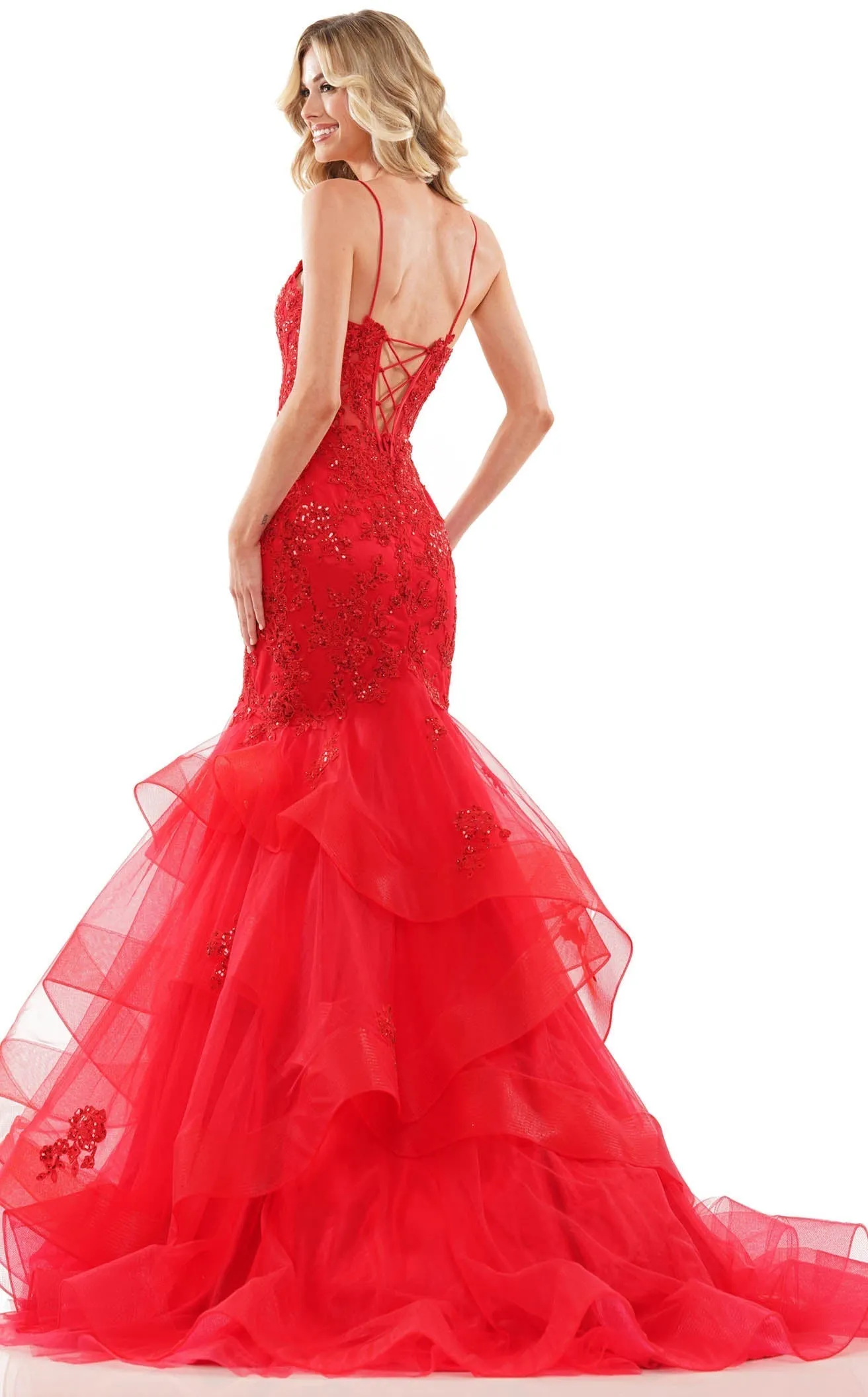 Colors Dress 2899 Long Mermaid Prom Dress With Sheer Bodice sold by The Gown Galleria product image thumbnail 2