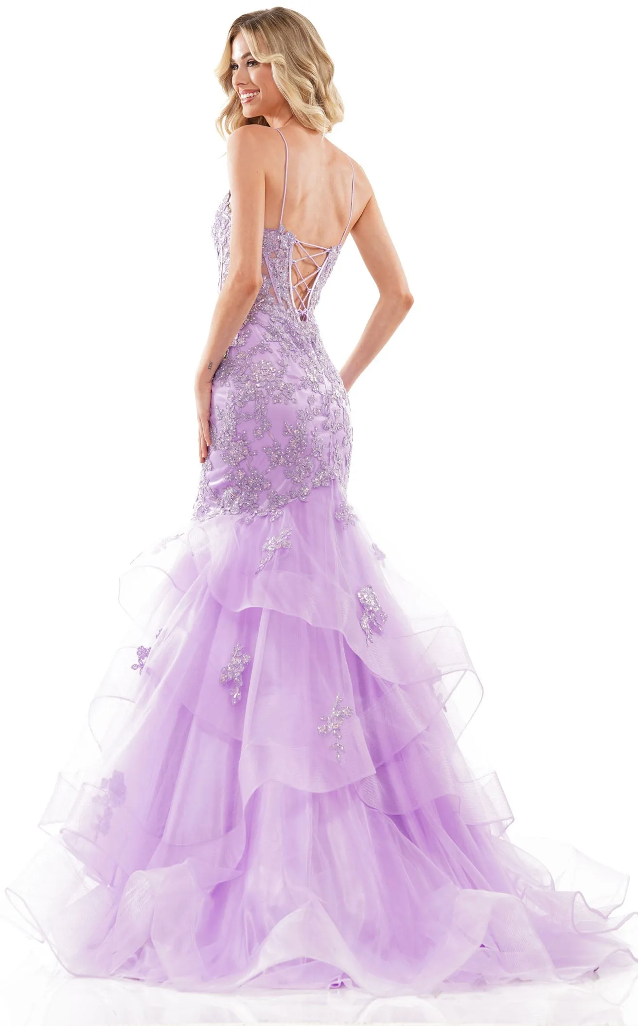 Colors Dress 2899 Long Mermaid Prom Dress With Sheer Bodice sold by The Gown Galleria product image thumbnail 4