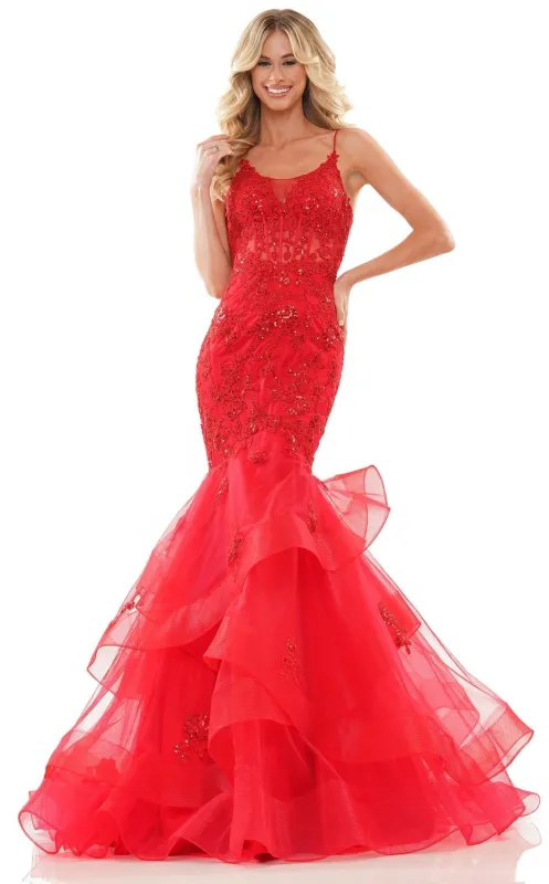 Colors Dress 2899 Long Mermaid Prom Dress With Sheer Bodice sold by The Gown Galleria