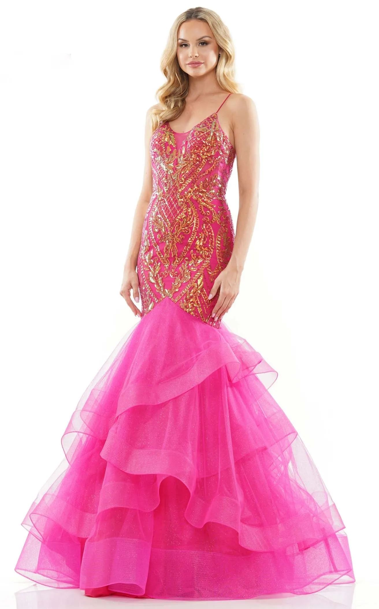 Colors Dress 3200 Long Mermaid Prom Dress With Sequin Print sold by The Gown Galleria product image thumbnail 4