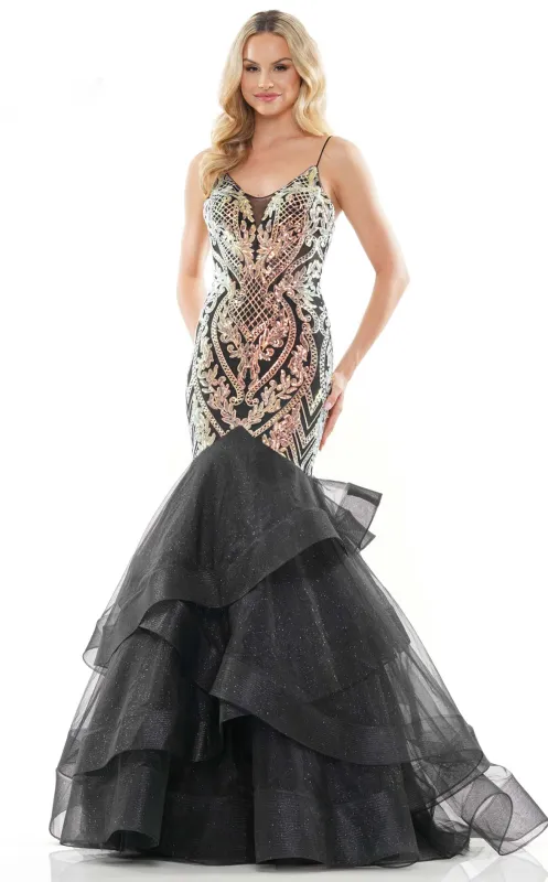Colors Dress 3200 Long Mermaid Prom Dress With Sequin Print made by The Gown Galleria