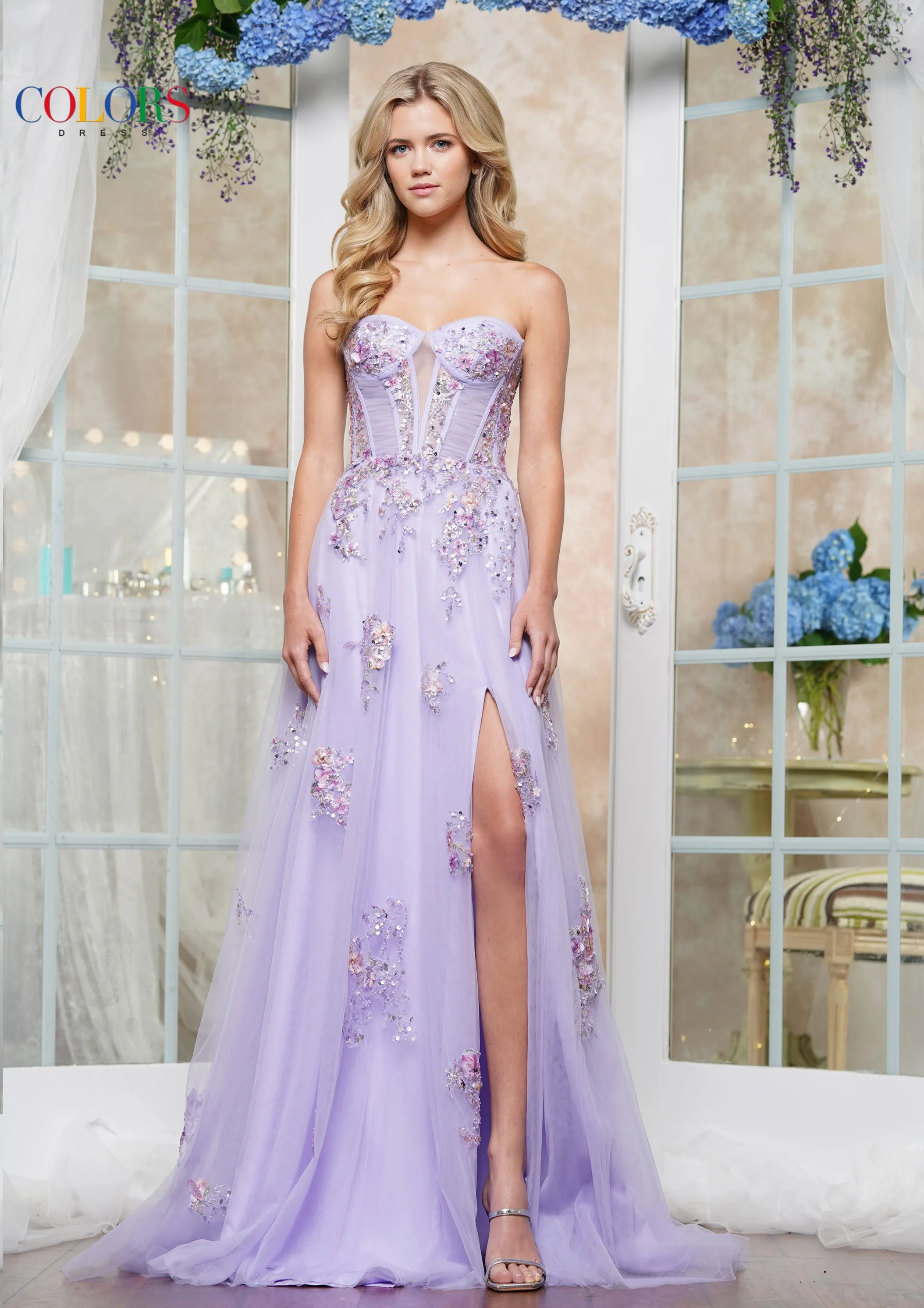 Colors Dress 3575 Strapless Long Prom Dress With A-Line Silhouette sold by The Gown Galleria product image thumbnail 3