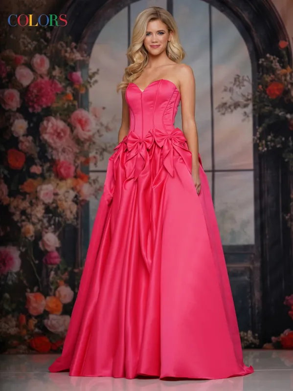 COLORS 3739 Hot Pink Long Prom Dress With Sweetheart Neckline made by The Gown Galleria