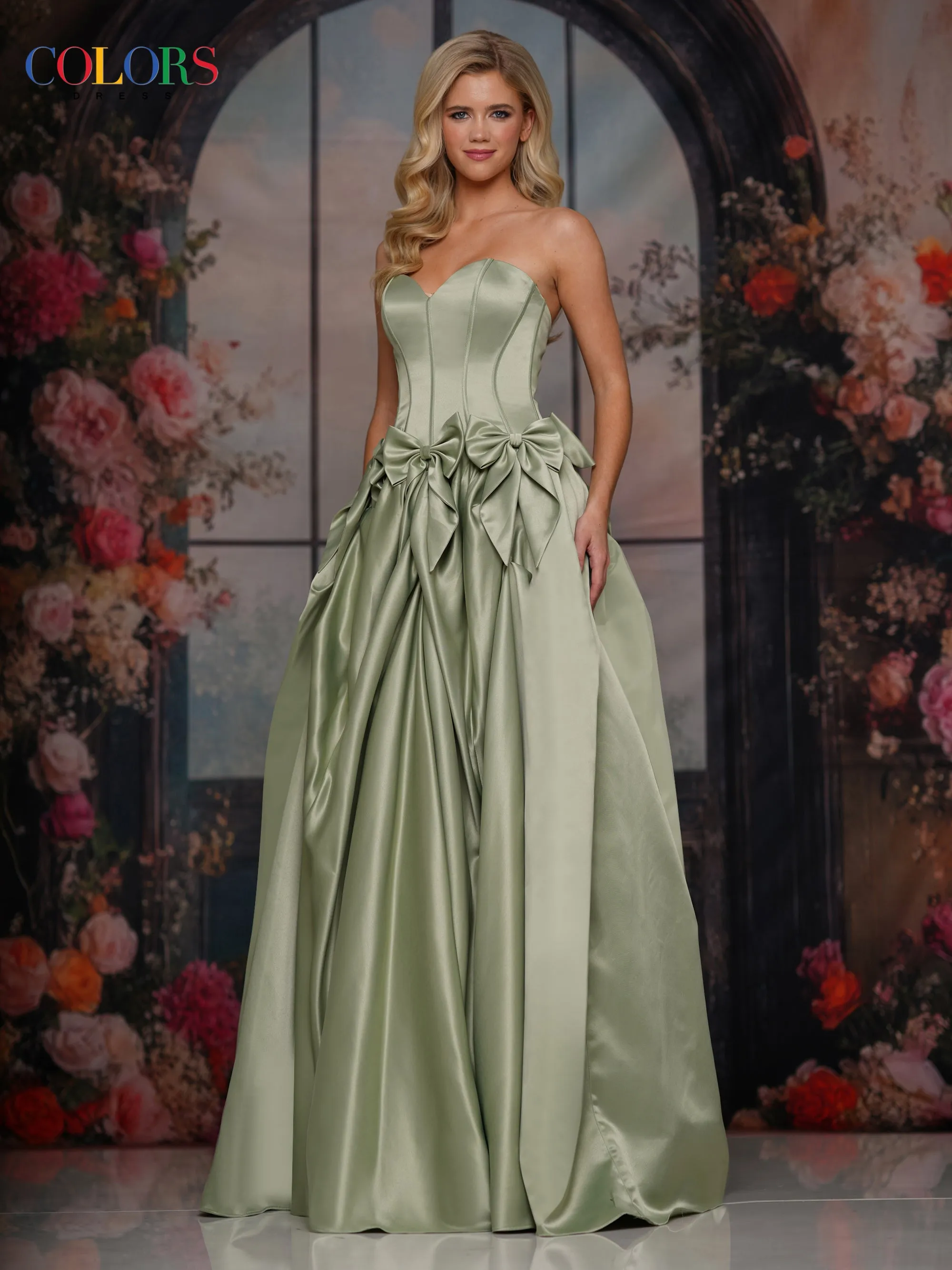 COLORS 3739 Hot Pink Long Prom Dress With Sweetheart Neckline sold by The Gown Galleria product image thumbnail 3