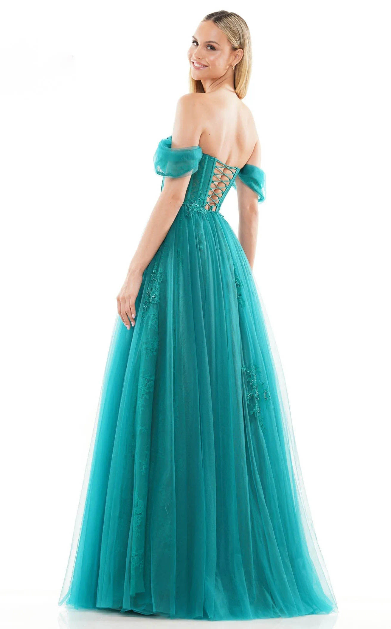 Colors Dress 3240 Long Sweetheart Prom Ball Gown With Sleeves sold by The Gown Galleria product image thumbnail 2