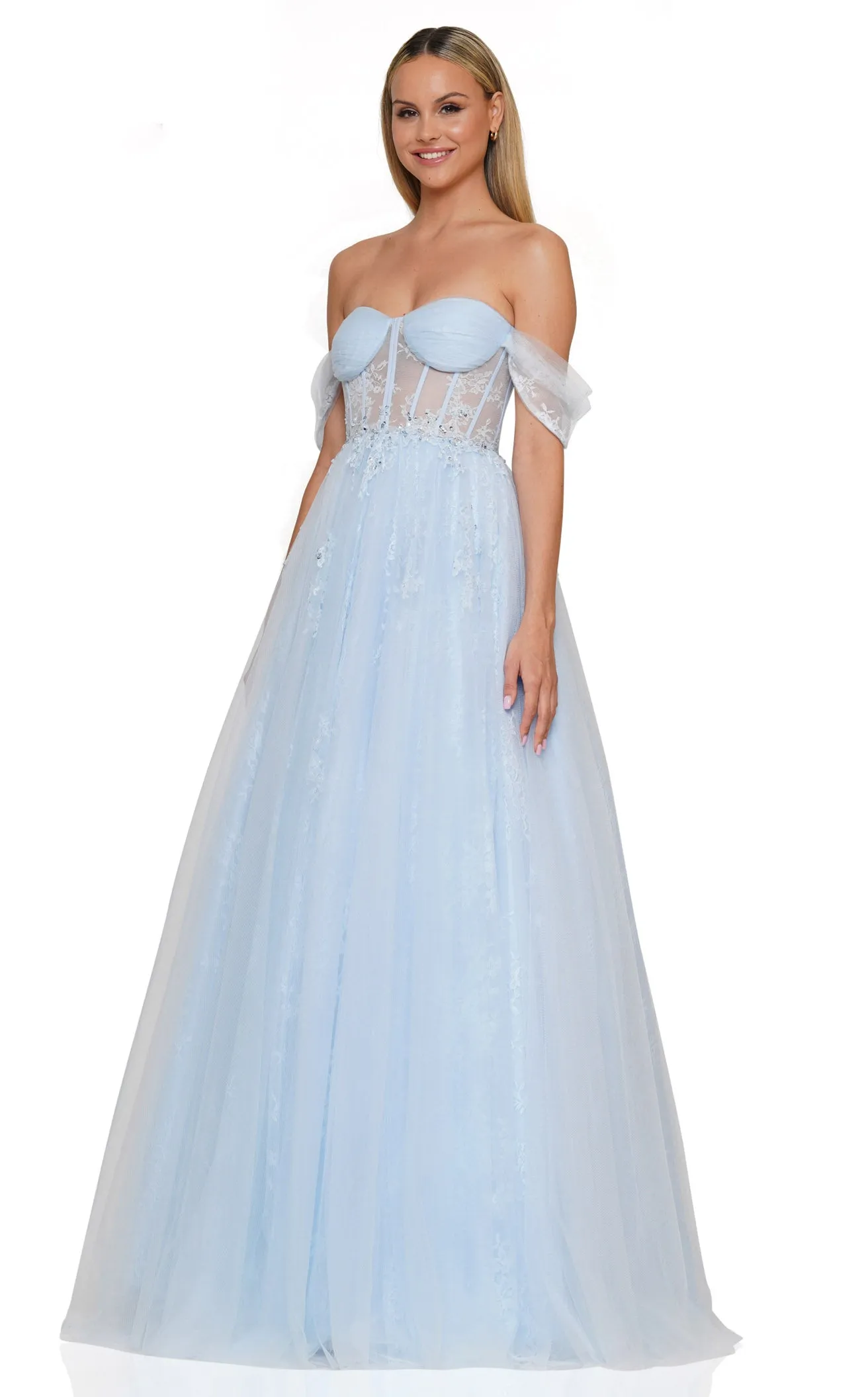 Colors Dress 3240 Long Sweetheart Prom Ball Gown With Sleeves sold by The Gown Galleria product image thumbnail 3