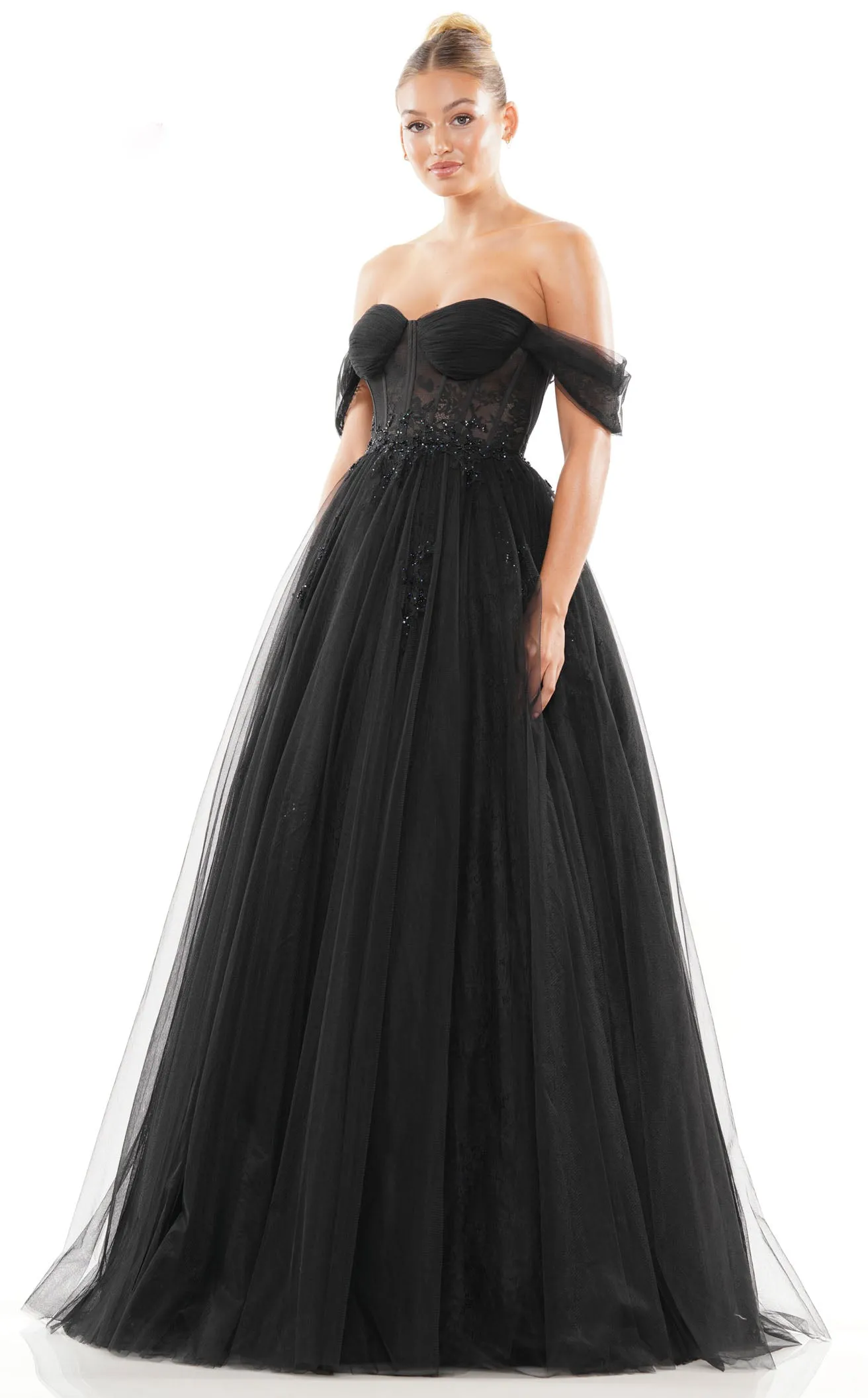 Colors Dress 3240 Long Sweetheart Prom Ball Gown With Sleeves sold by The Gown Galleria product image thumbnail 4