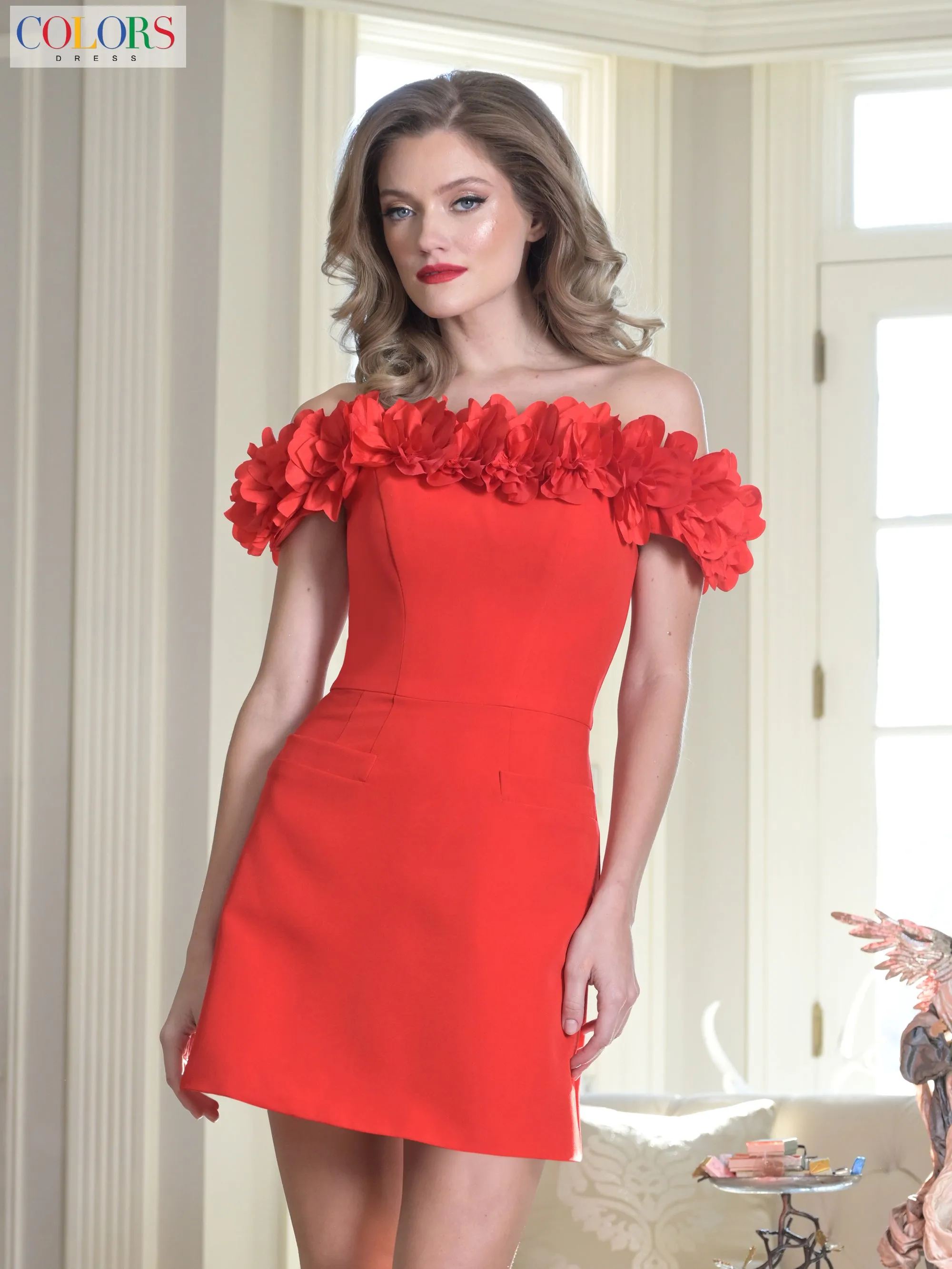 Colors Dress 3679 Off-The-Shoulder Short Homecoming Dress sold by The Gown Galleria product image thumbnail 4