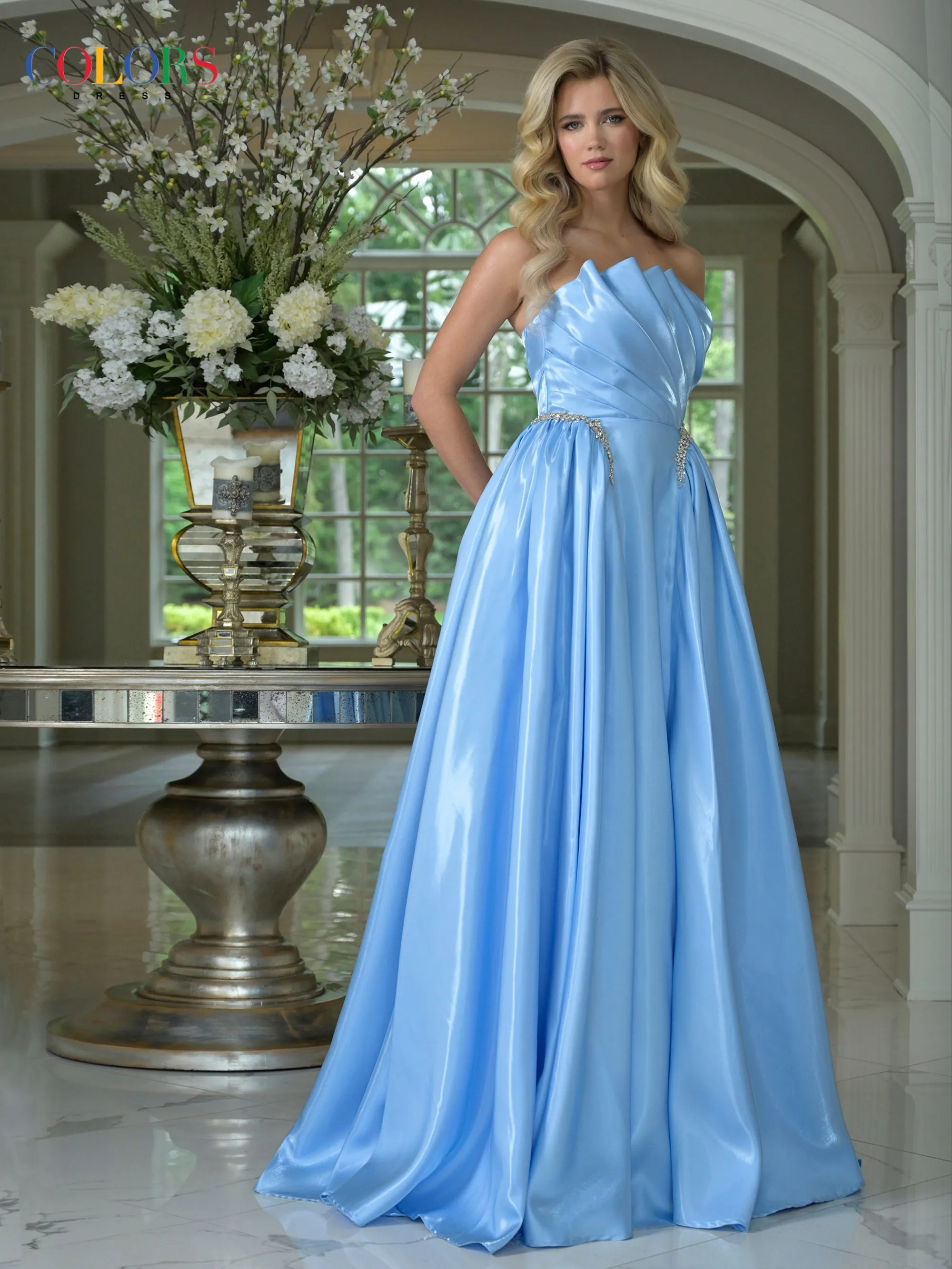 COLORS 3845 A-Line Prom Dress With Strapless Bodice sold by The Gown Galleria product image thumbnail 4