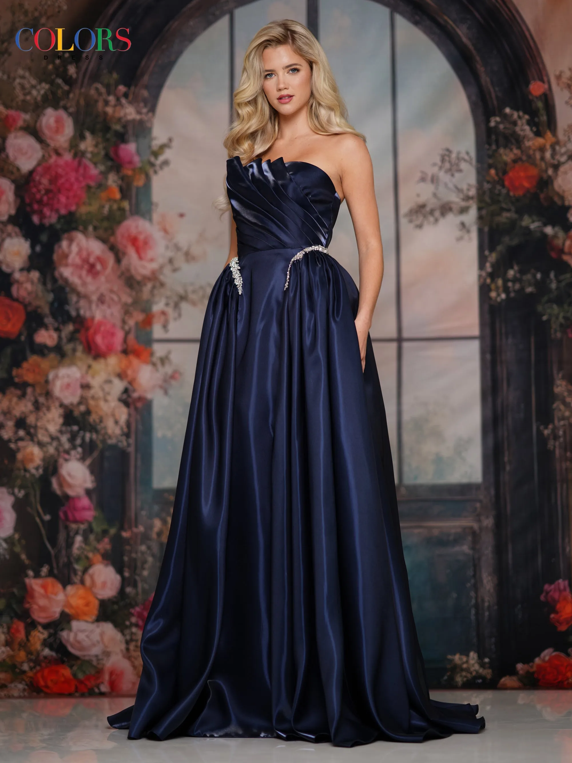 COLORS 3845 A-Line Prom Dress With Strapless Bodice sold by The Gown Galleria product image thumbnail 3