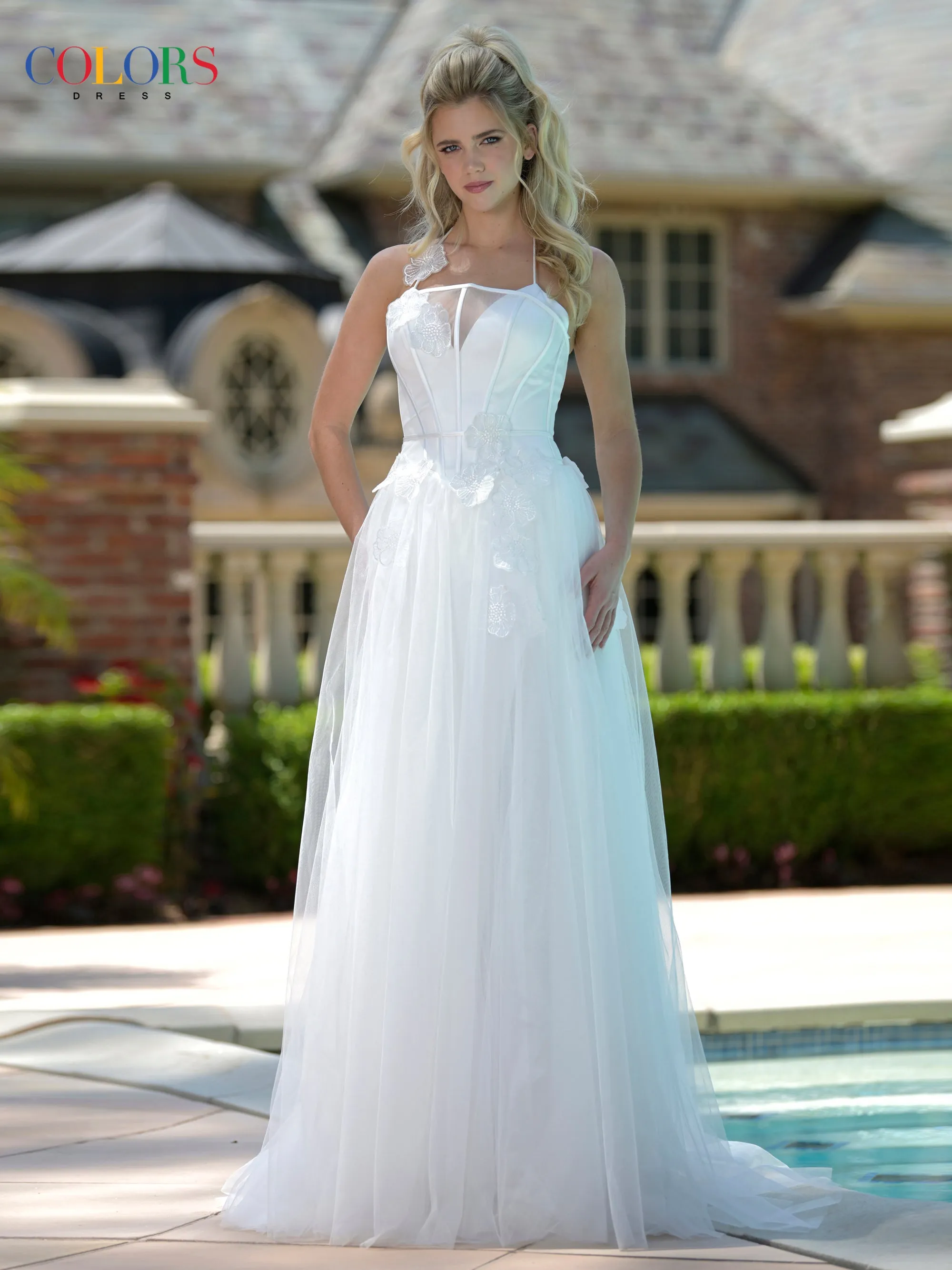 COLORS 3796 Long Prom Dress With Fitted Bodice And Slit sold by The Gown Galleria product image thumbnail 4